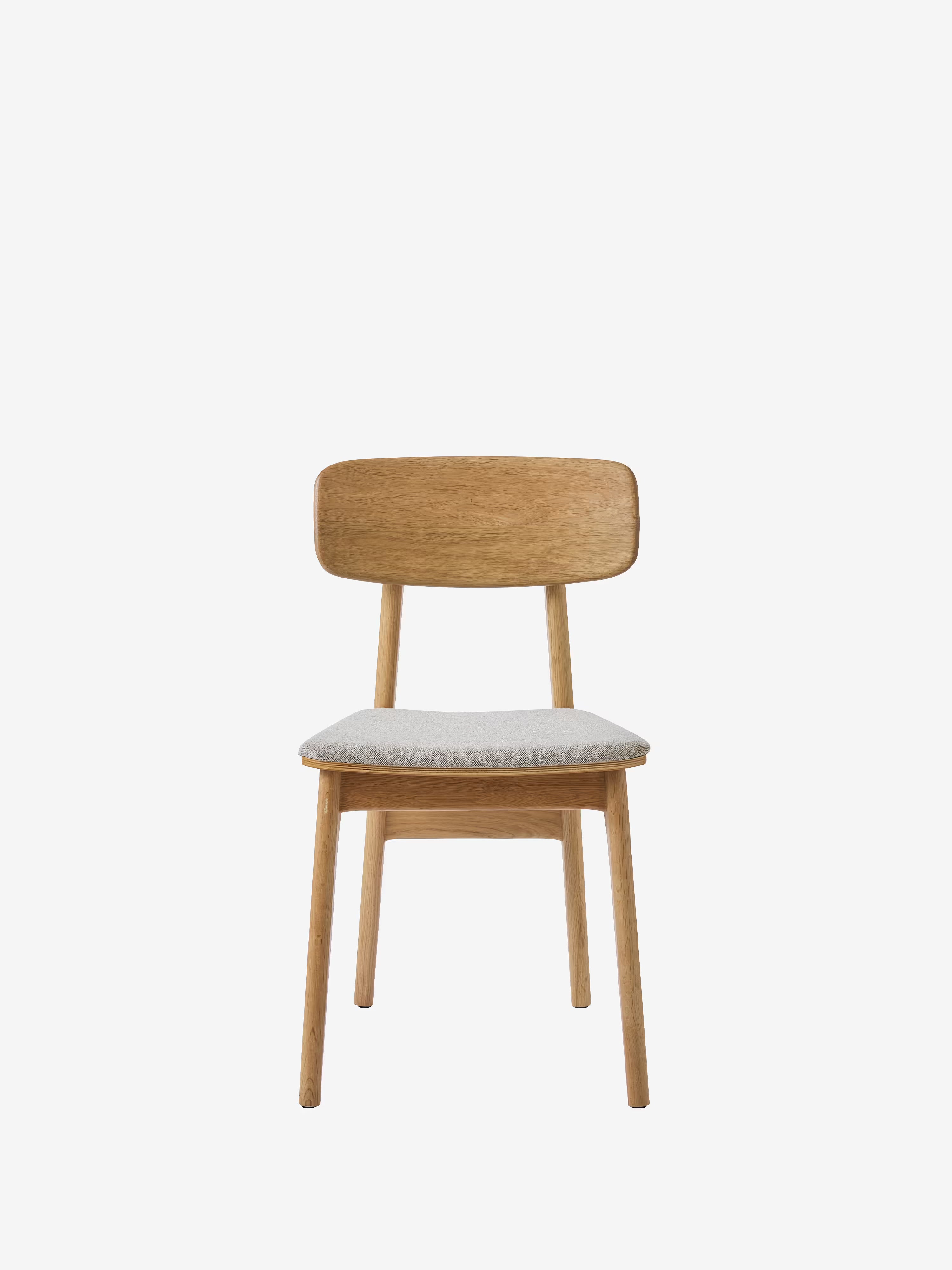Livo Chaise en chêne massif avec assise rembourrée en tissu beige
