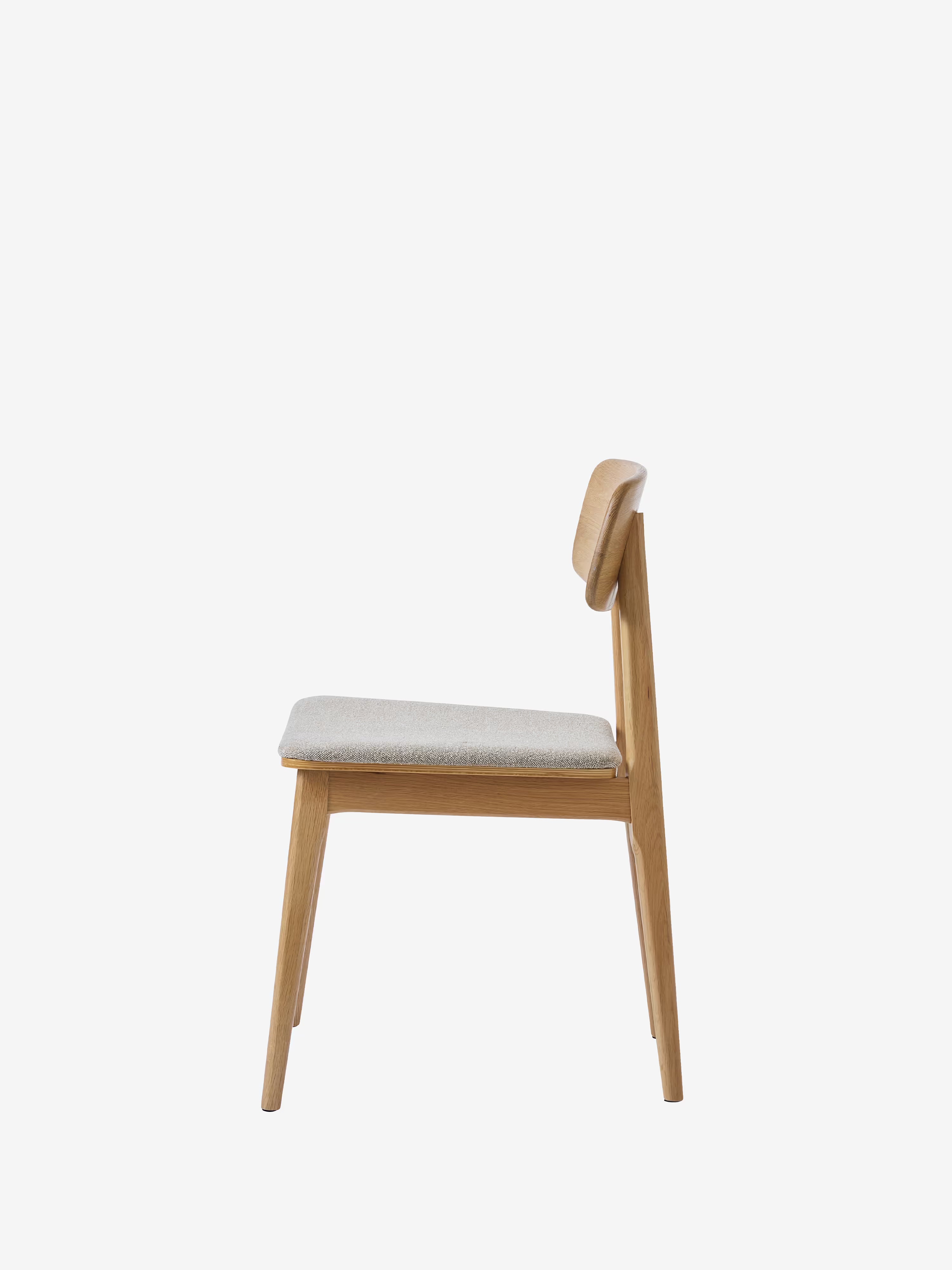 Livo Chaise en chêne massif avec assise rembourrée en tissu beige