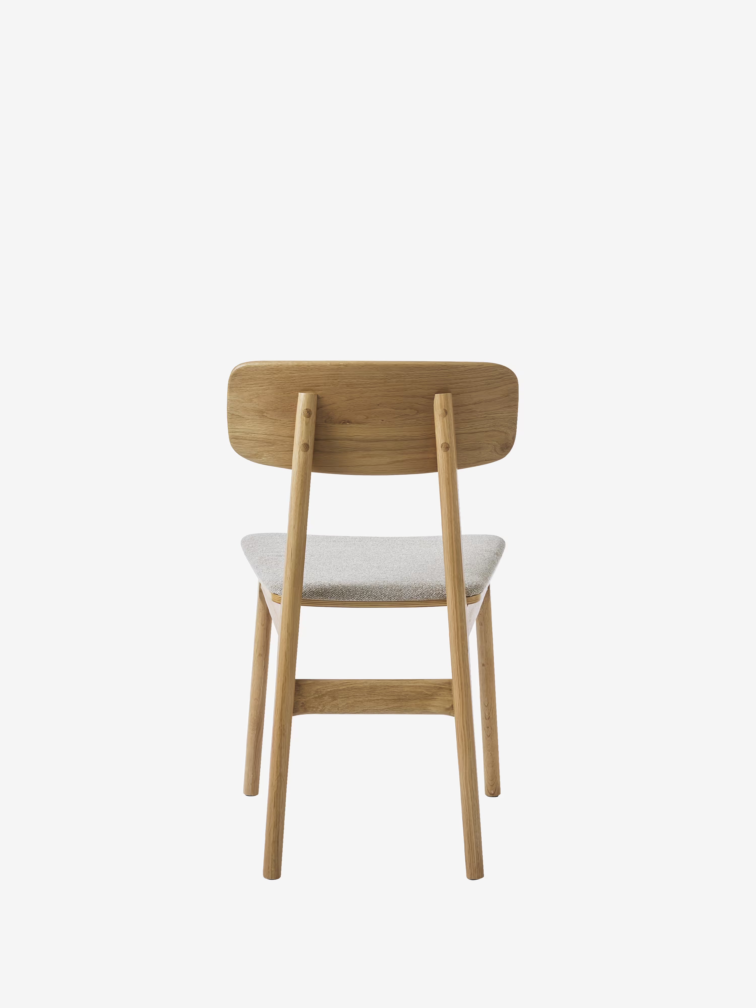 Livo Chaise en chêne massif avec assise rembourrée en tissu beige