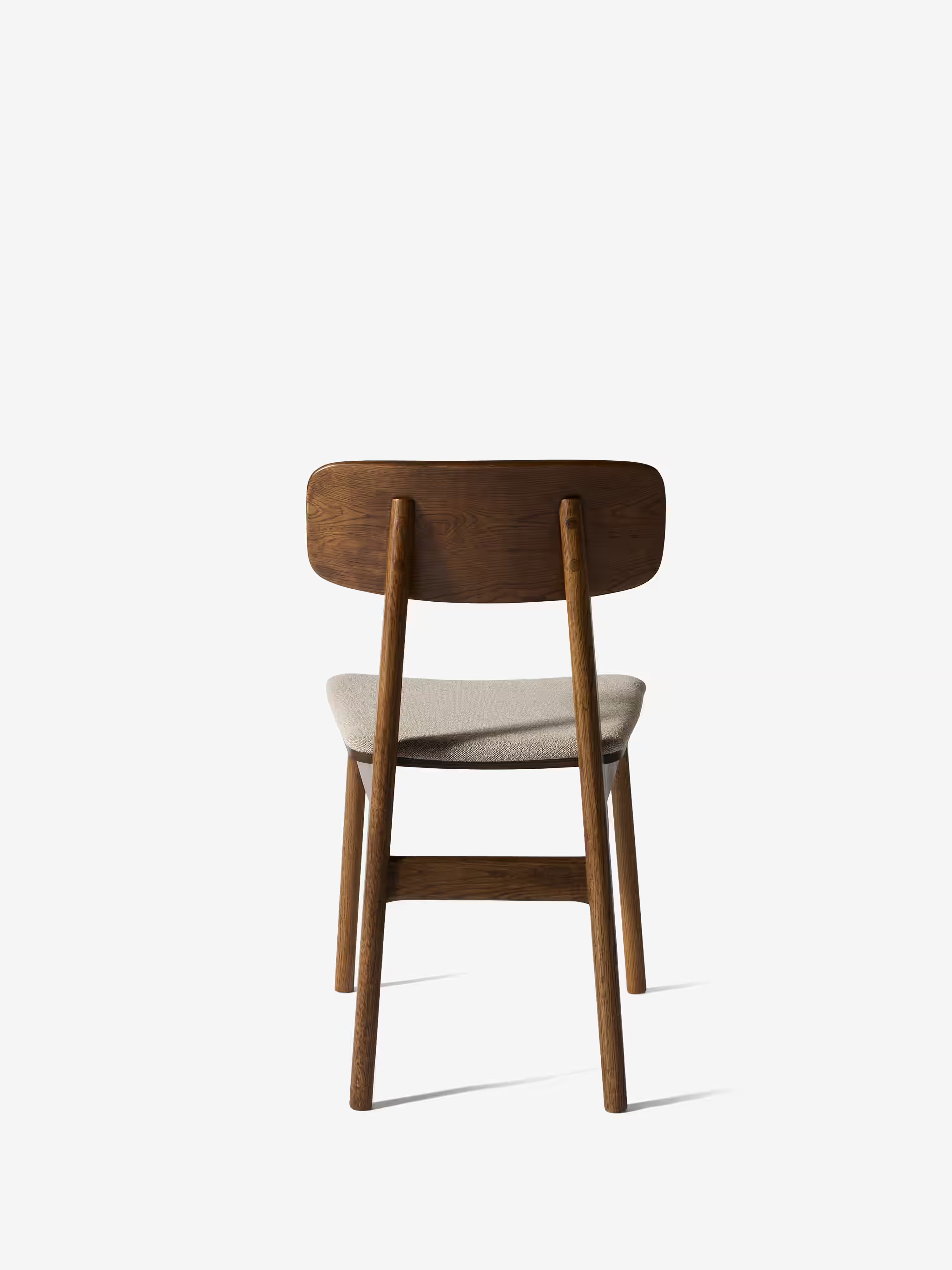 Livo Chaise en chêne massif avec assise rembourrée en tissu beige
