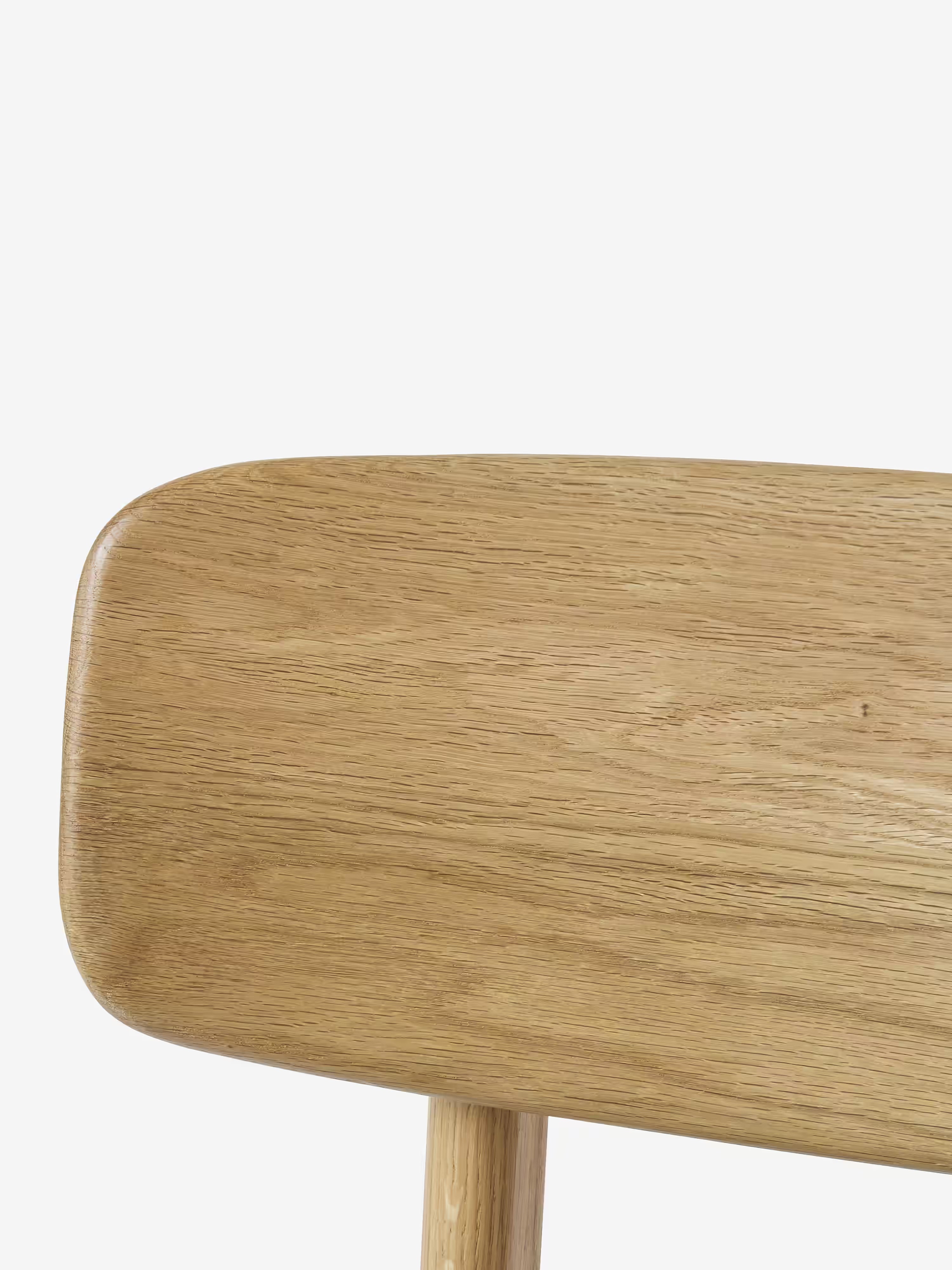 LIVO Chaise en chêne massif naturel avec assise rembourrée en cuir synthétique