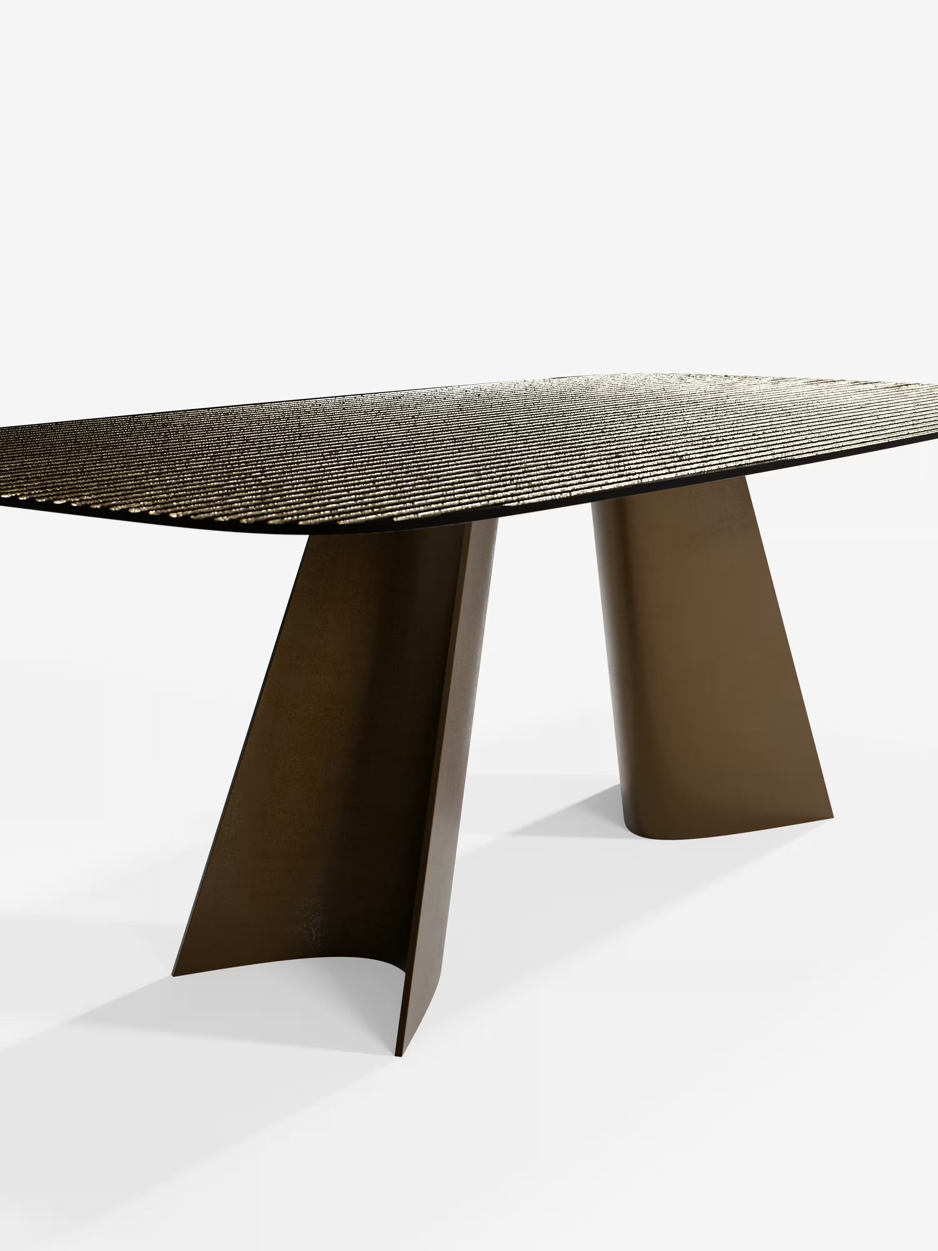 Louis Tavolo da pranzo rettangolare 210x110 cm in vetro rigato retroargentato
