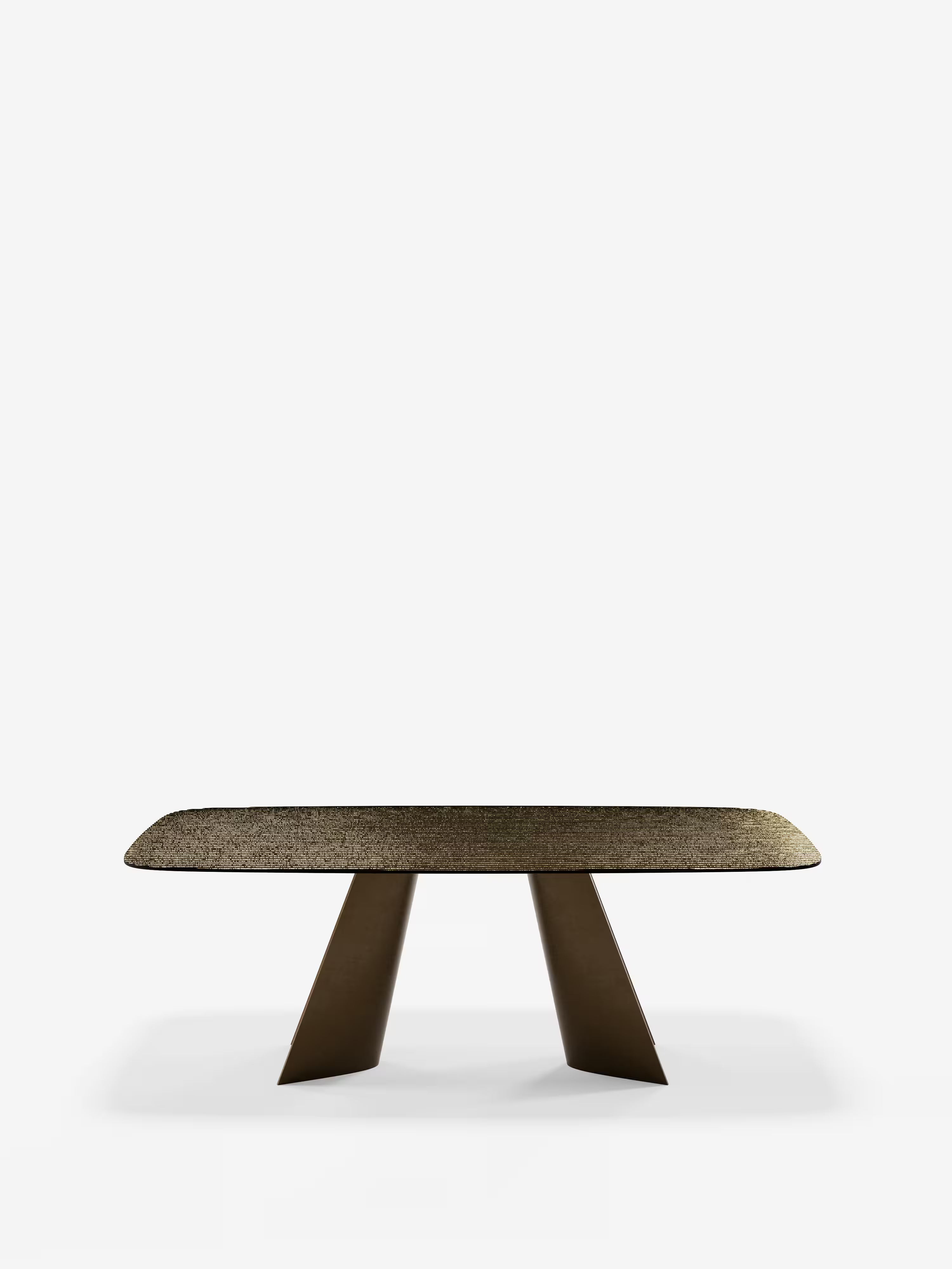 Louis Tavolo da pranzo rettangolare 210x110 cm in vetro rigato retroargentato