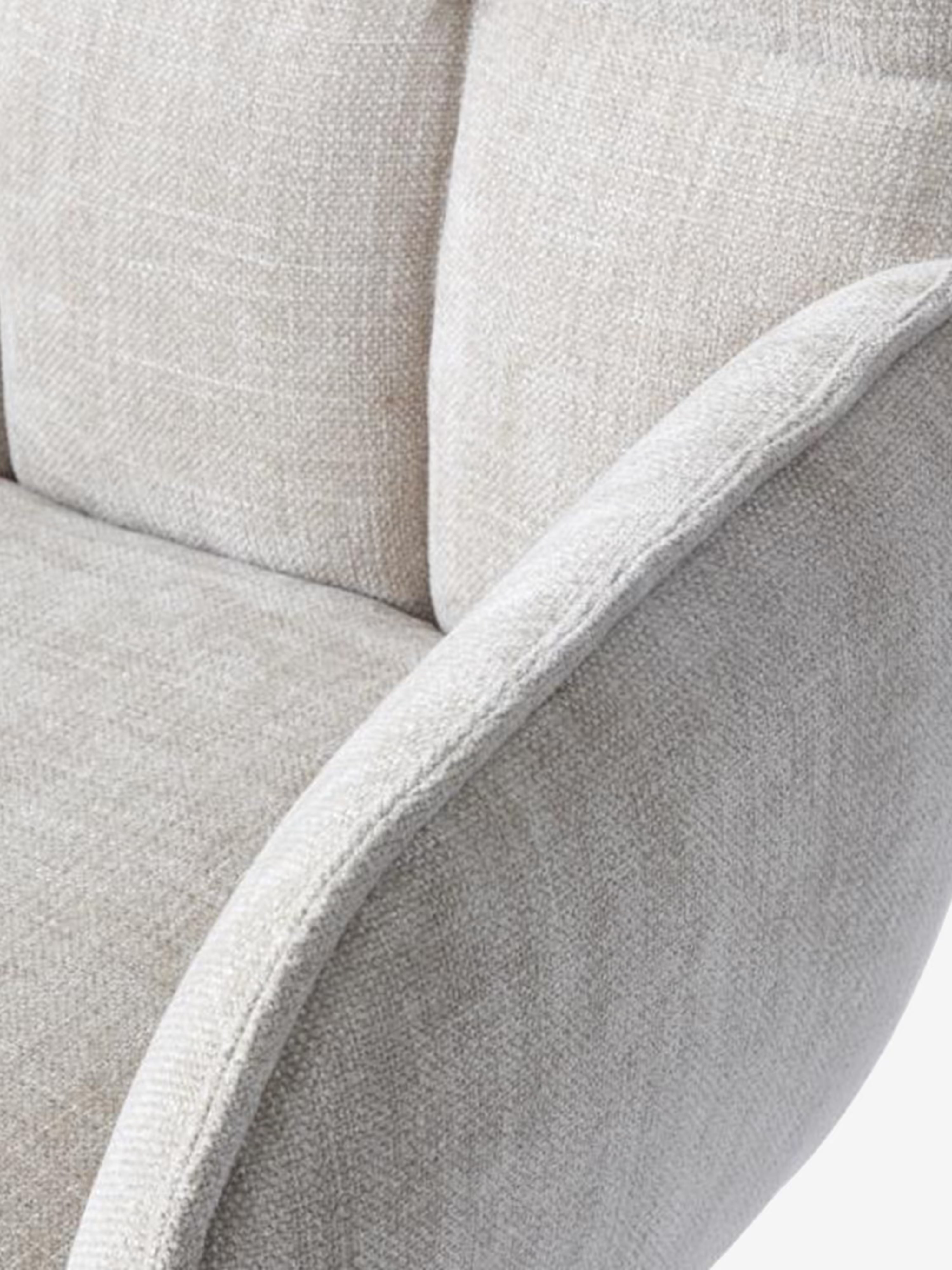 Marilla Chaise pivotante rembourrée en tissu - dossier matelassé et base en métal noir
