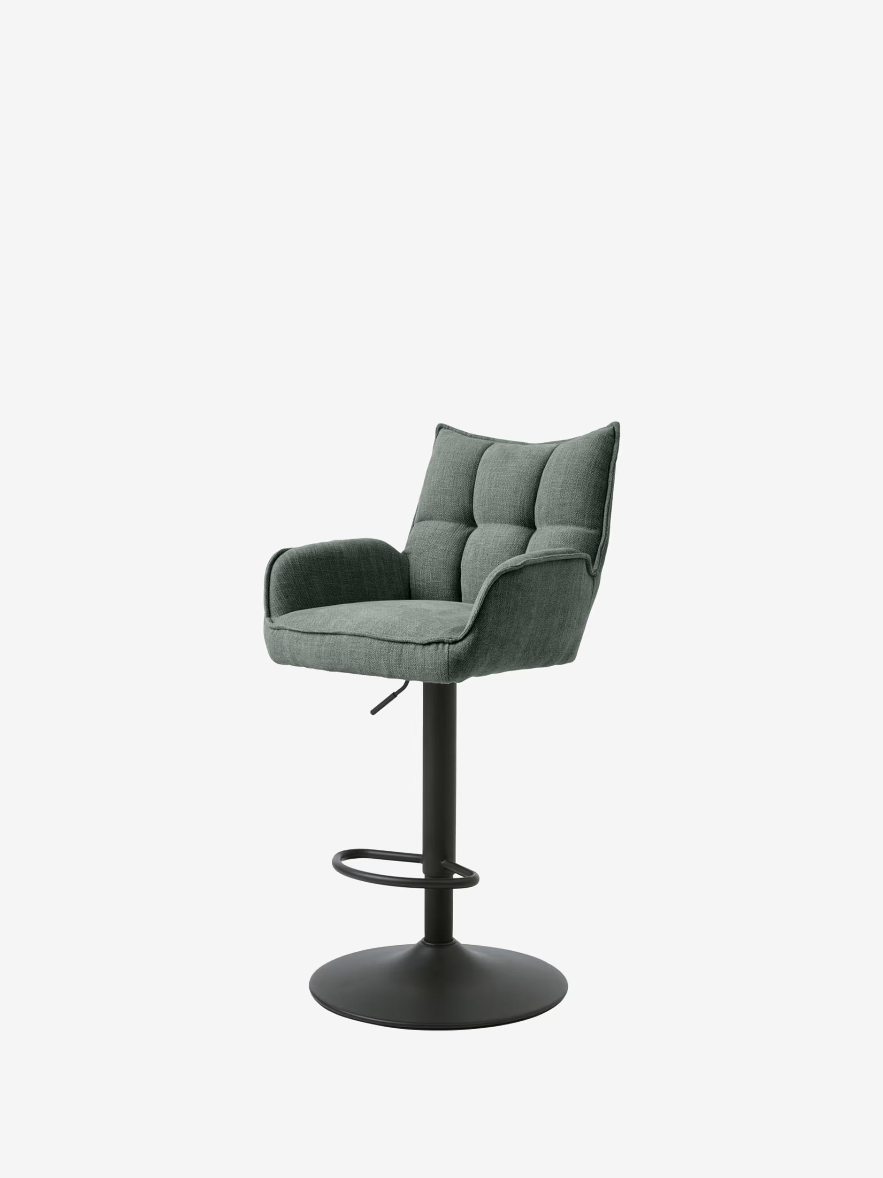 Marilla Tabouret de bar réglable en hauteur et pivotant - tissu certifié et base en métal