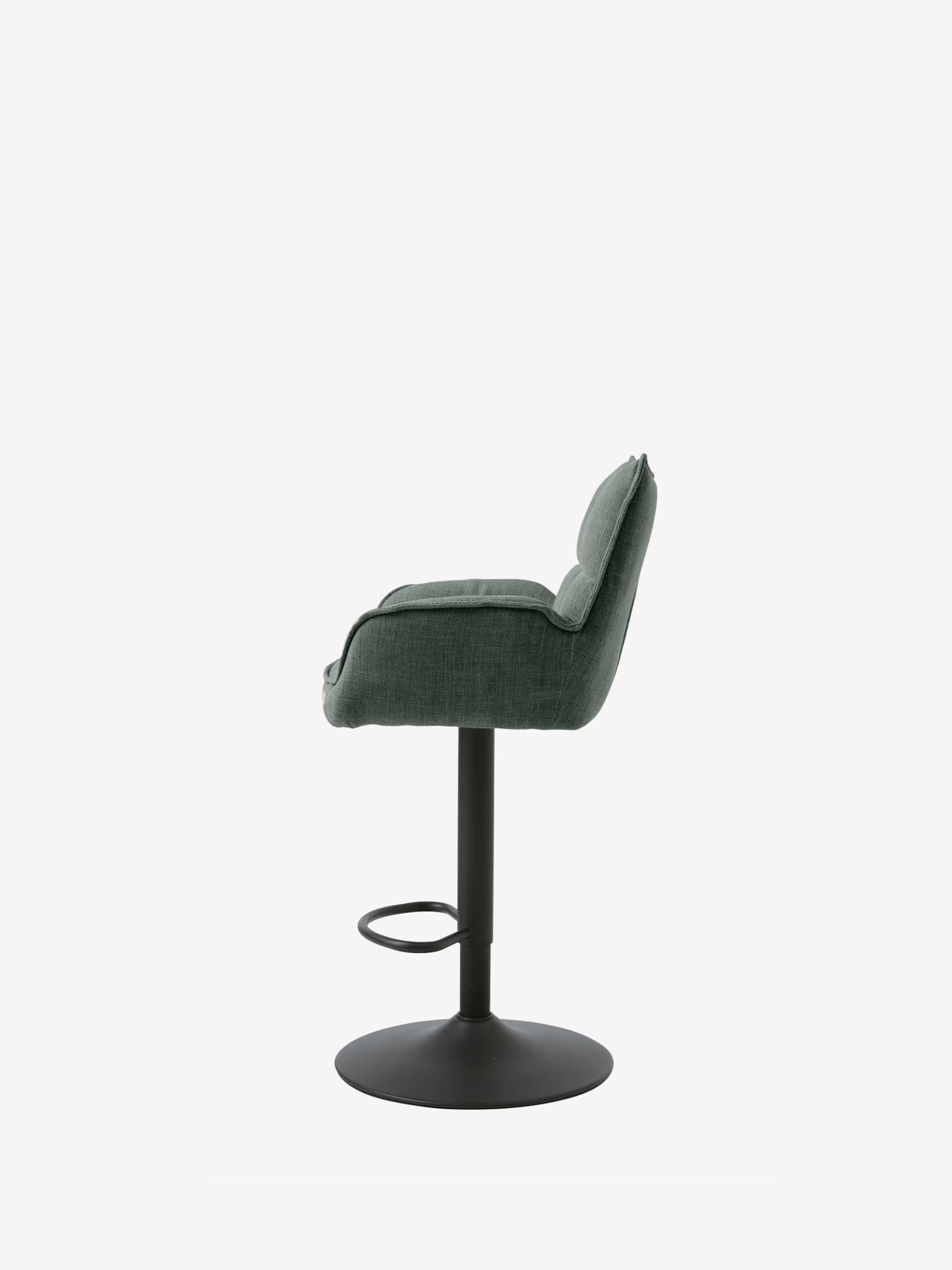 Marilla Tabouret de bar réglable en hauteur et pivotant - tissu certifié et base en métal