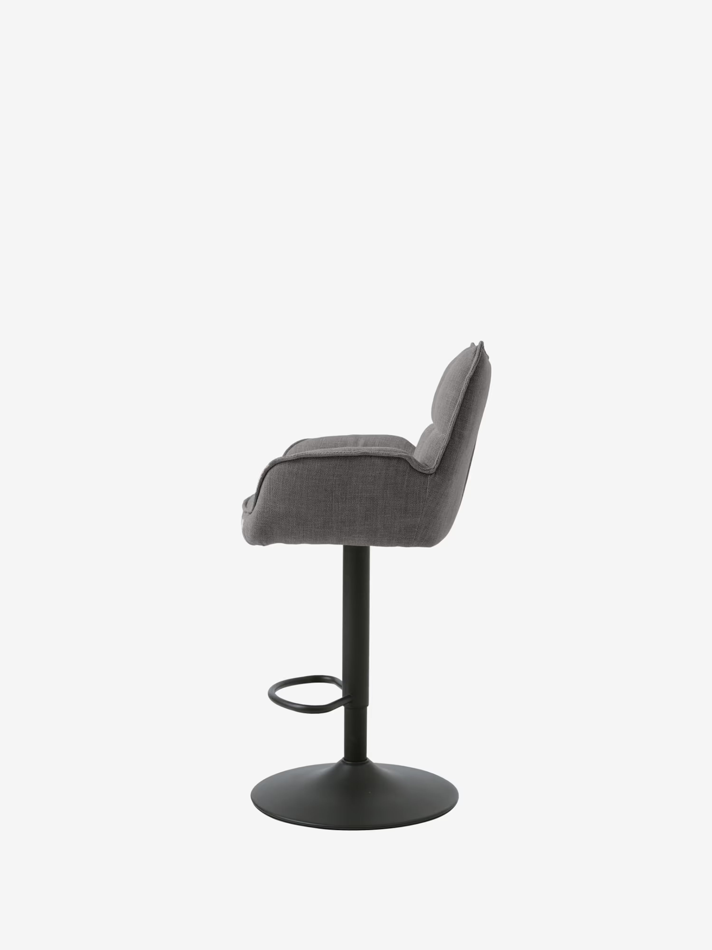 Marilla Tabouret de bar réglable en hauteur et pivotant - tissu certifié et base en métal