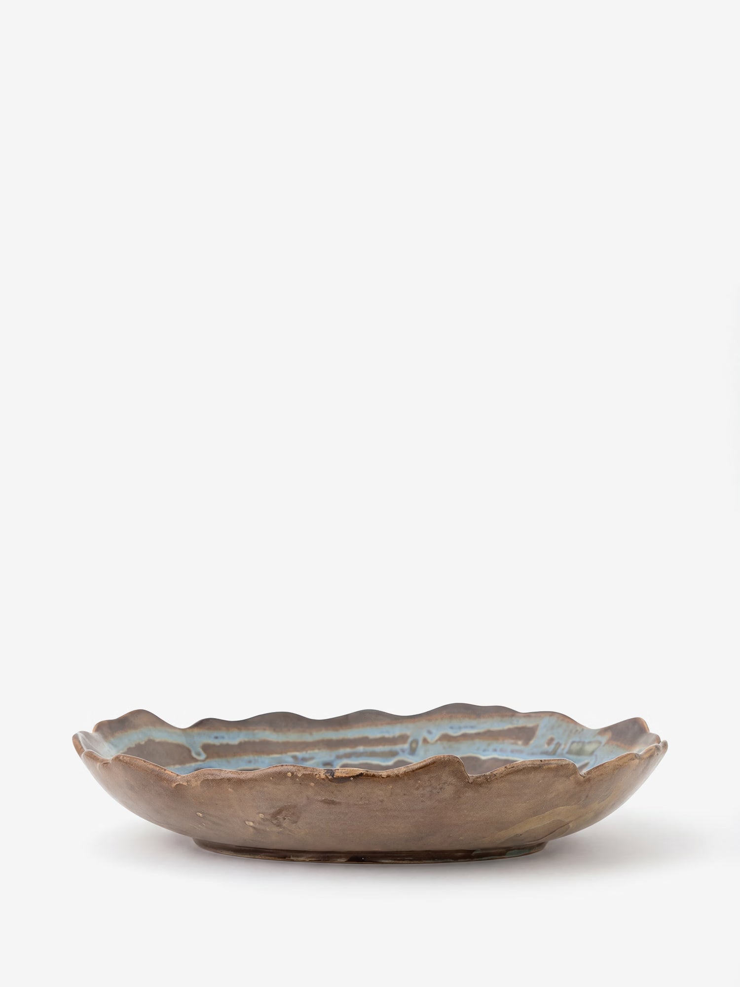 Marjorie bandeja decorativa de stoneware azul con decoración en espiral Ø29 cm
