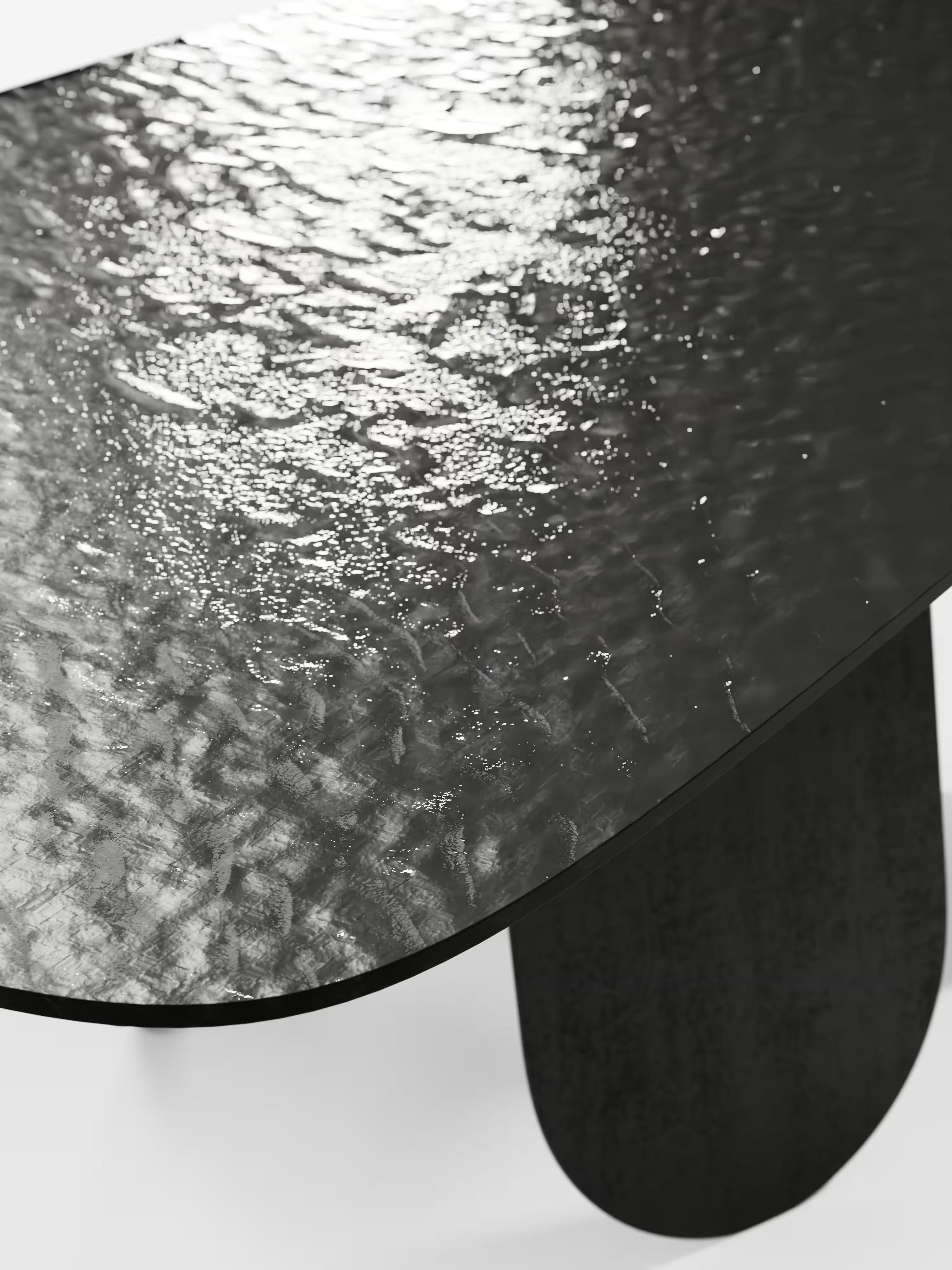 Maya Mesa de comedor rectangular en vidrio martillado 210/240 cm