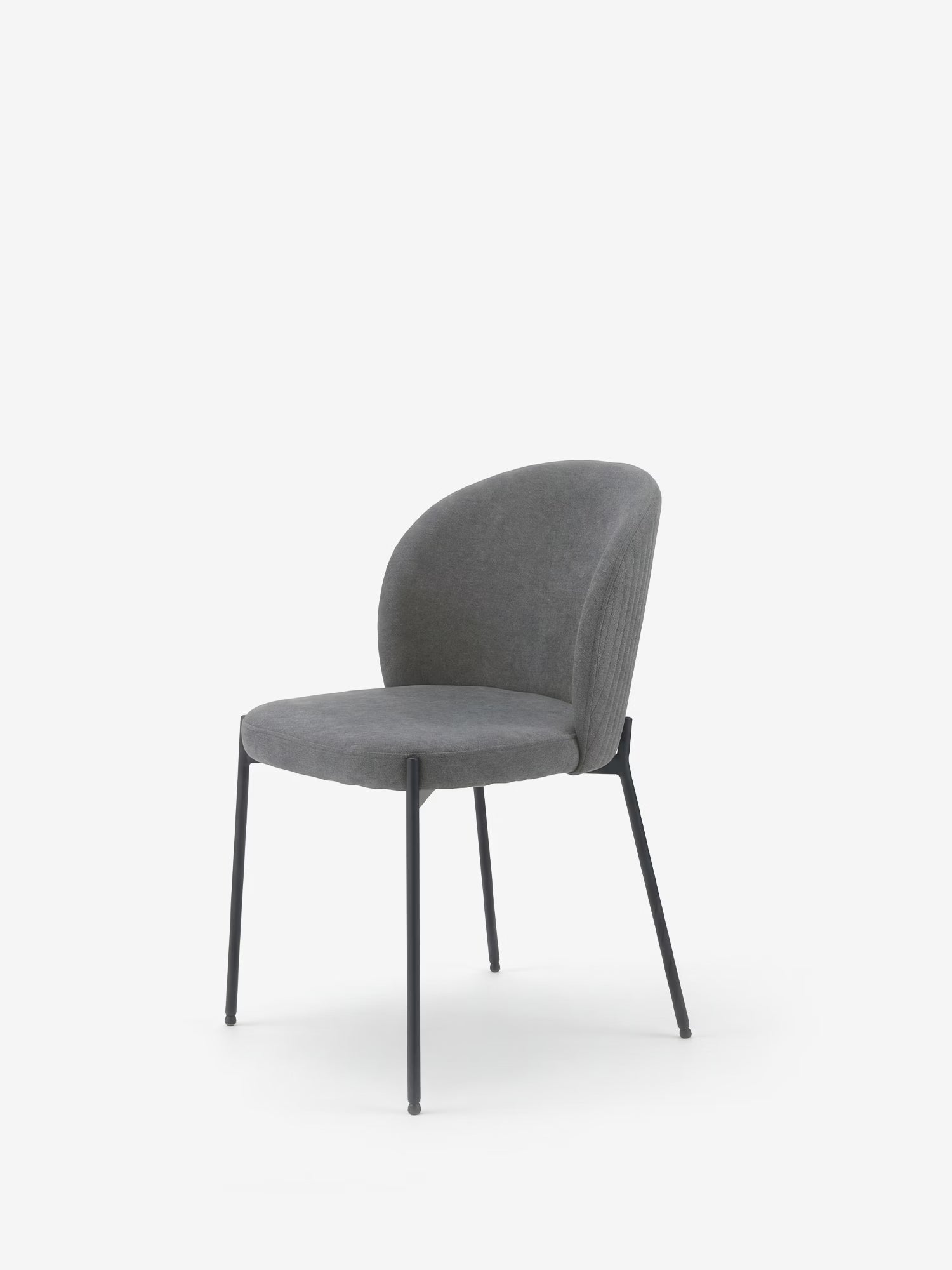 Meggie Chaise rembourrée avec travail canné en tissu et pieds en métal