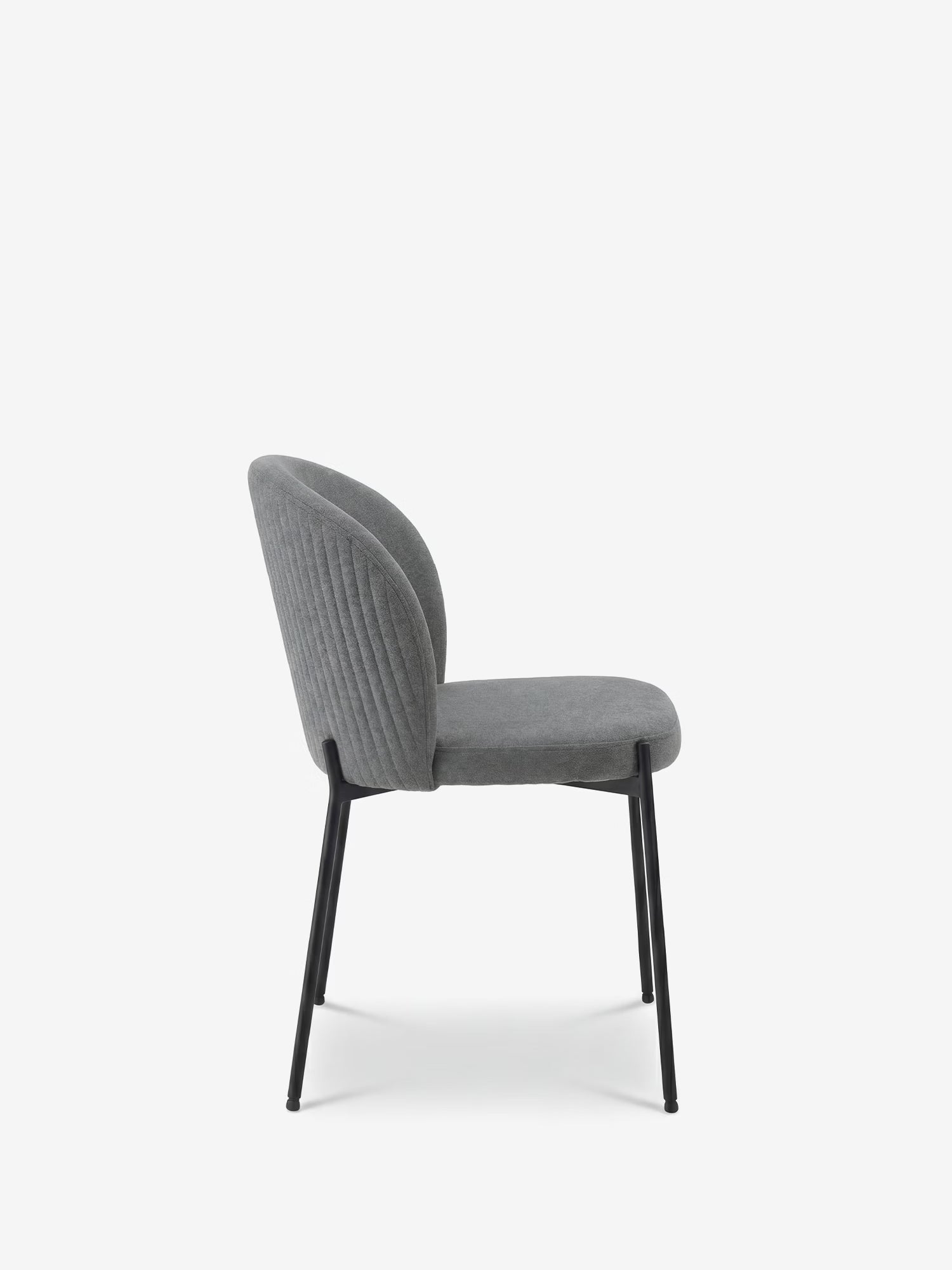 Meggie Chaise rembourrée avec travail canné en tissu et pieds en métal