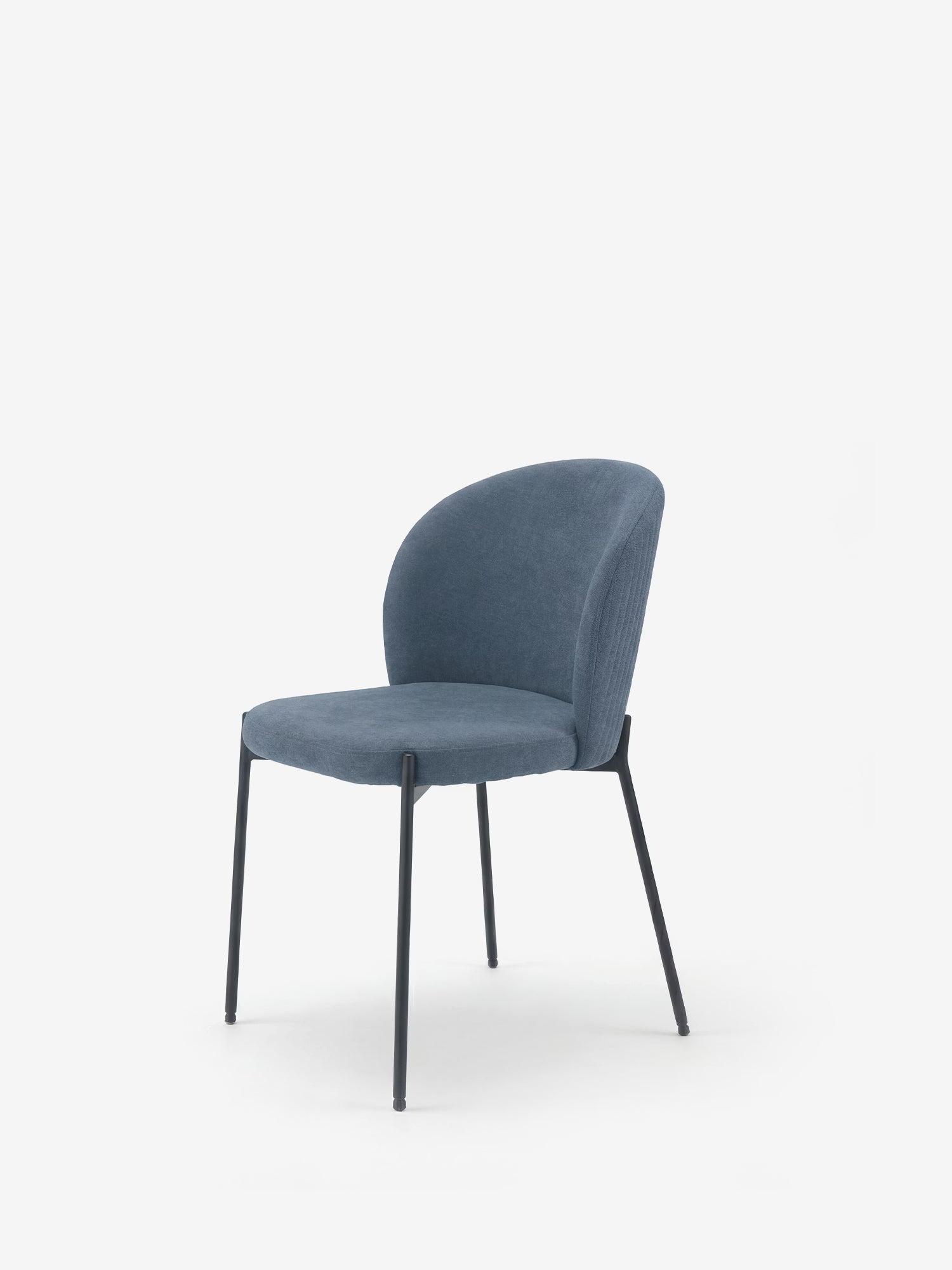 Meggie Chaise rembourrée avec travail canné en tissu et pieds en métal
