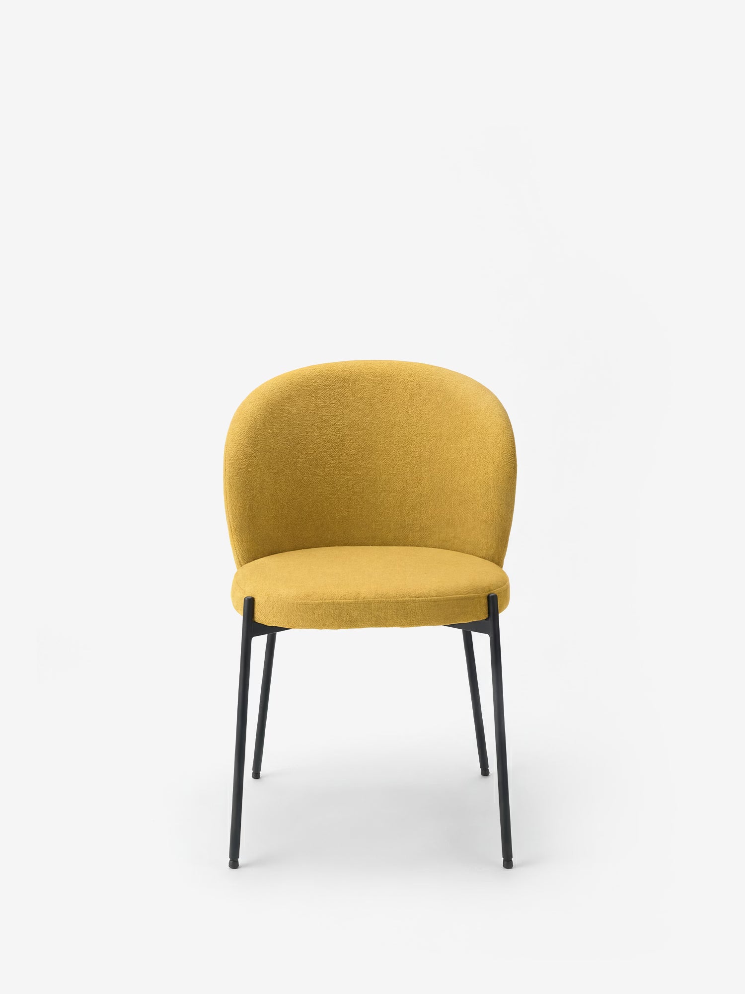 Meggie Chaise rembourrée avec travail canné en tissu et pieds en métal