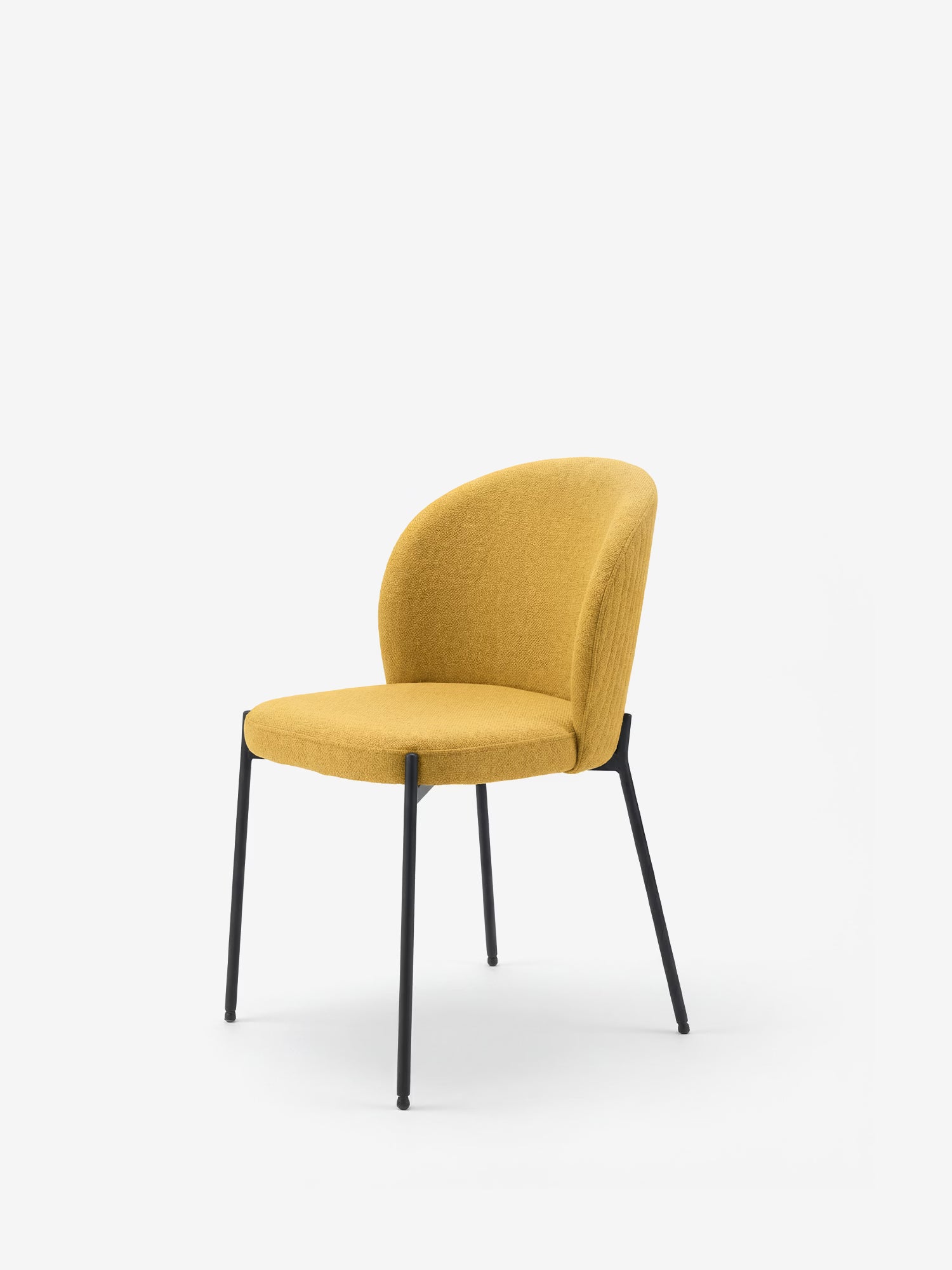 Meggie Chaise rembourrée avec travail canné en tissu et pieds en métal