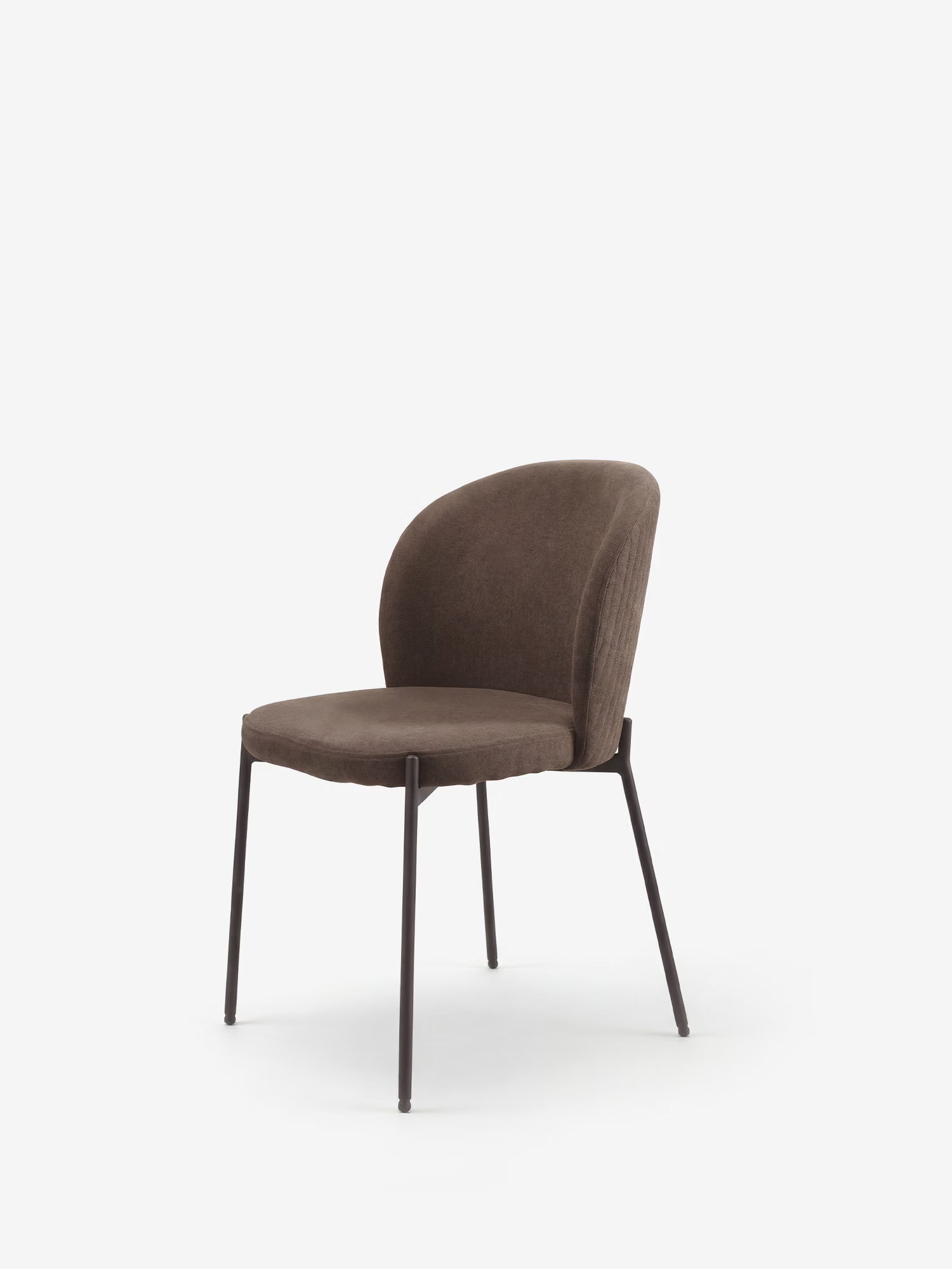 Meggie Chaise rembourrée avec travail canné en tissu et pieds en métal