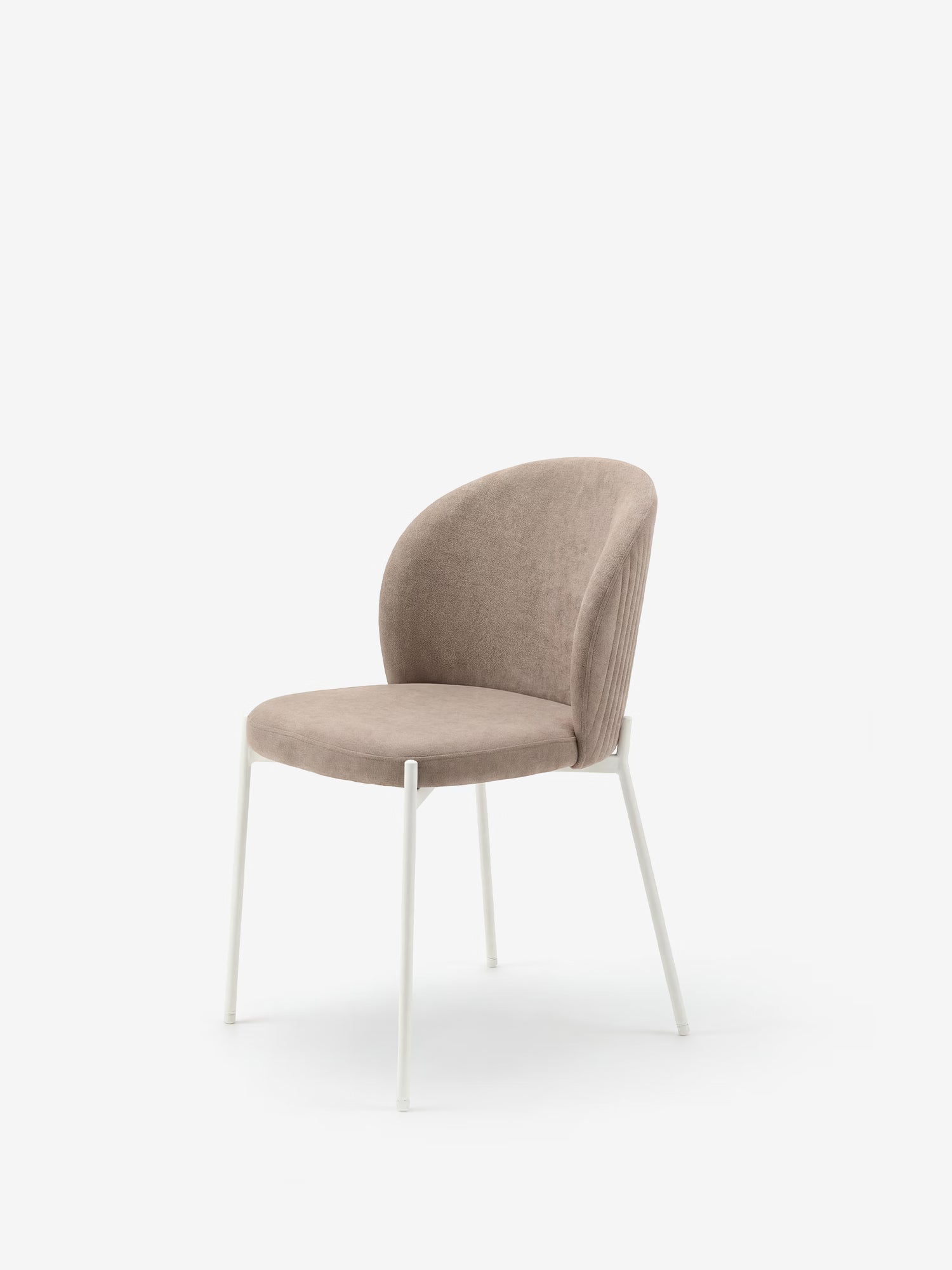 Meggie Chaise rembourrée avec travail canné en tissu et pieds en métal