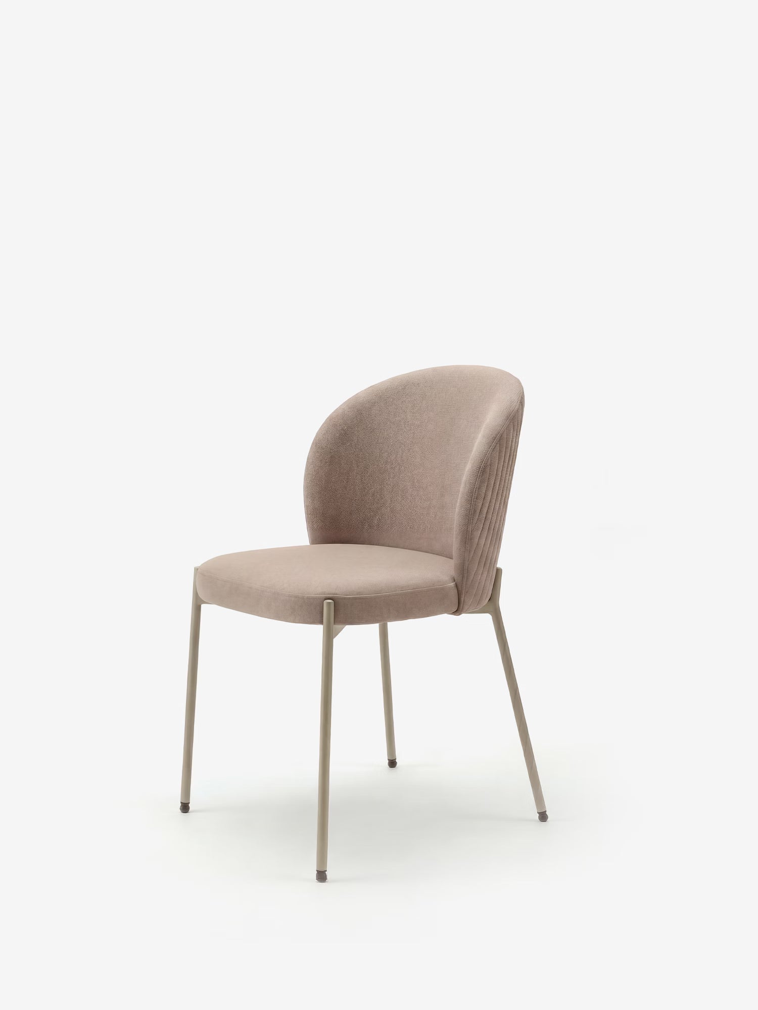 Meggie Chaise rembourrée avec travail canné en tissu et pieds en métal