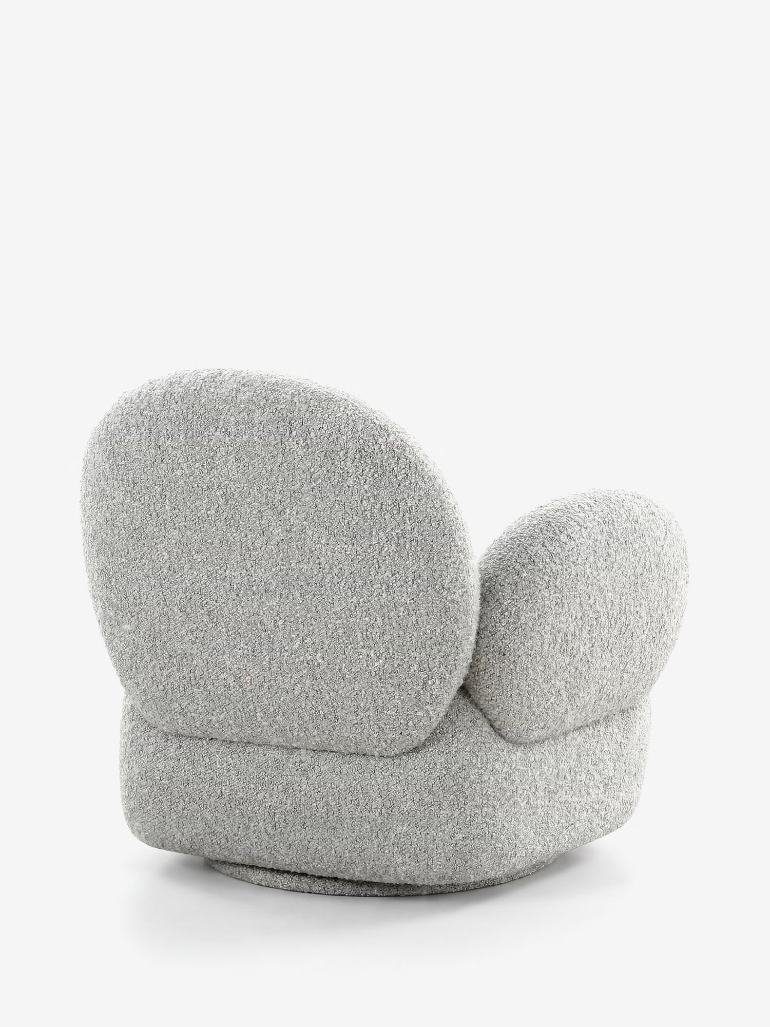 Messina compatta Poltrona lounge girevole FSC® 100% in tessuto bouclé grigio chiaro