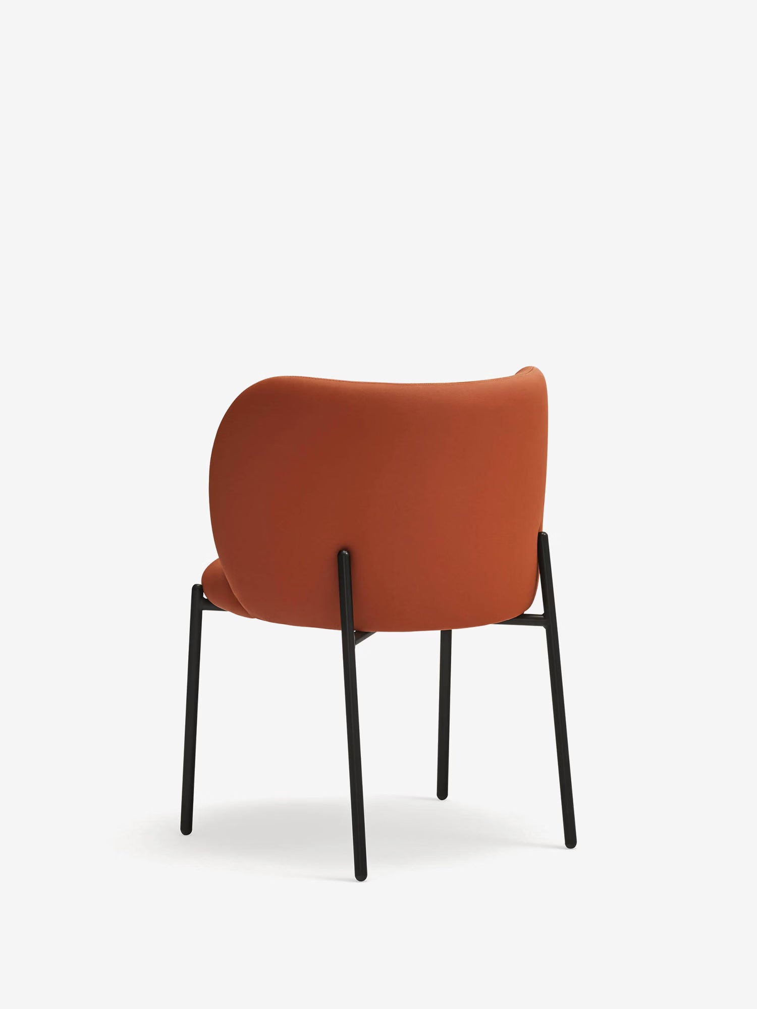 Mogi Chaise rembourrée en cuir vegan avec pieds en métal noir