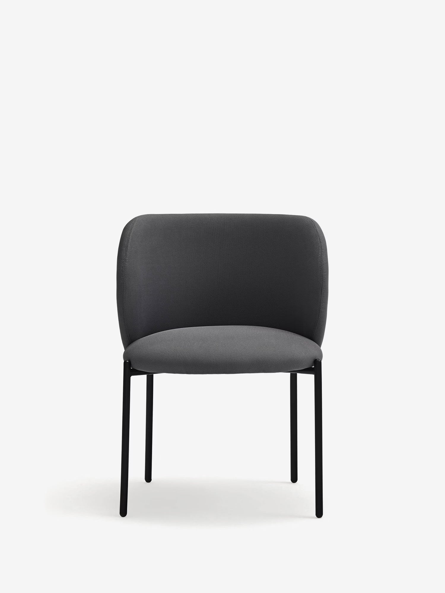 Mogi Chaise rembourrée en cuir vegan avec pieds en métal noir