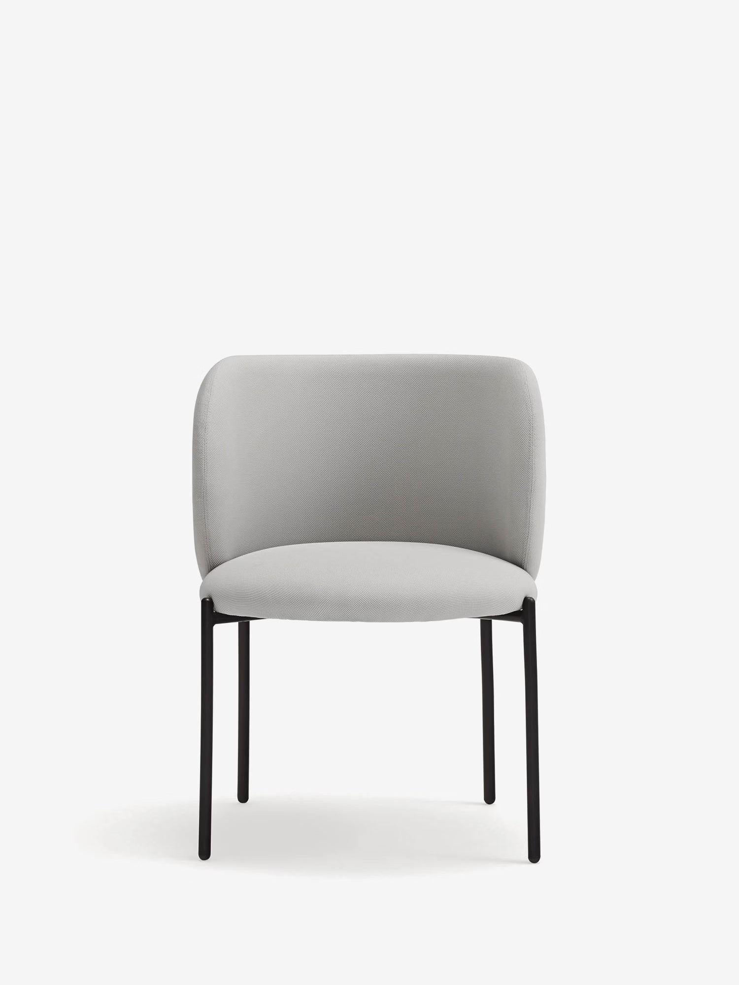 Mogi Chaise rembourrée en tissu recyclé certifié Oeko-tex® avec pieds en métal noir