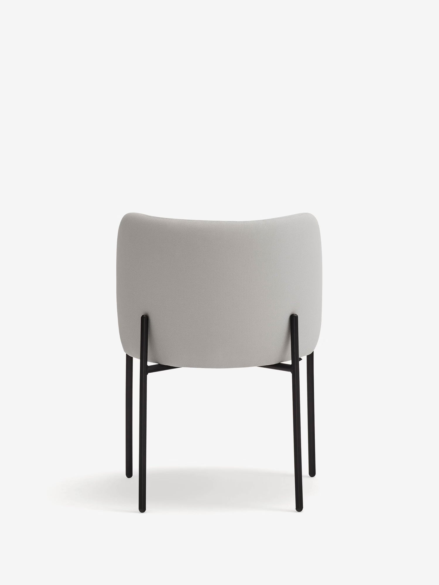 Mogi Chaise rembourrée en tissu recyclé certifié Oeko-tex® avec pieds en métal noir