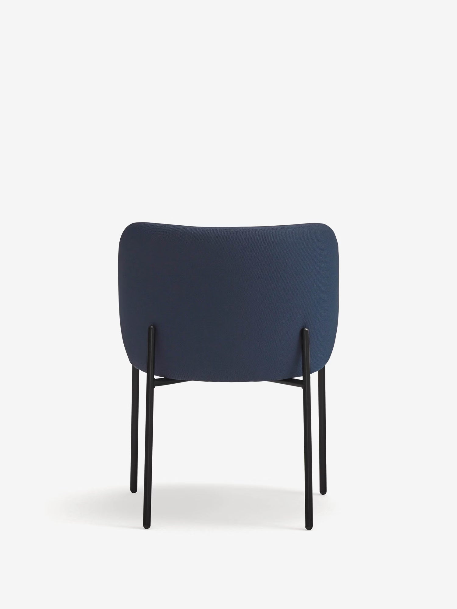 Mogi Chaise rembourrée en tissu recyclé certifié Oeko-tex® avec pieds en métal noir