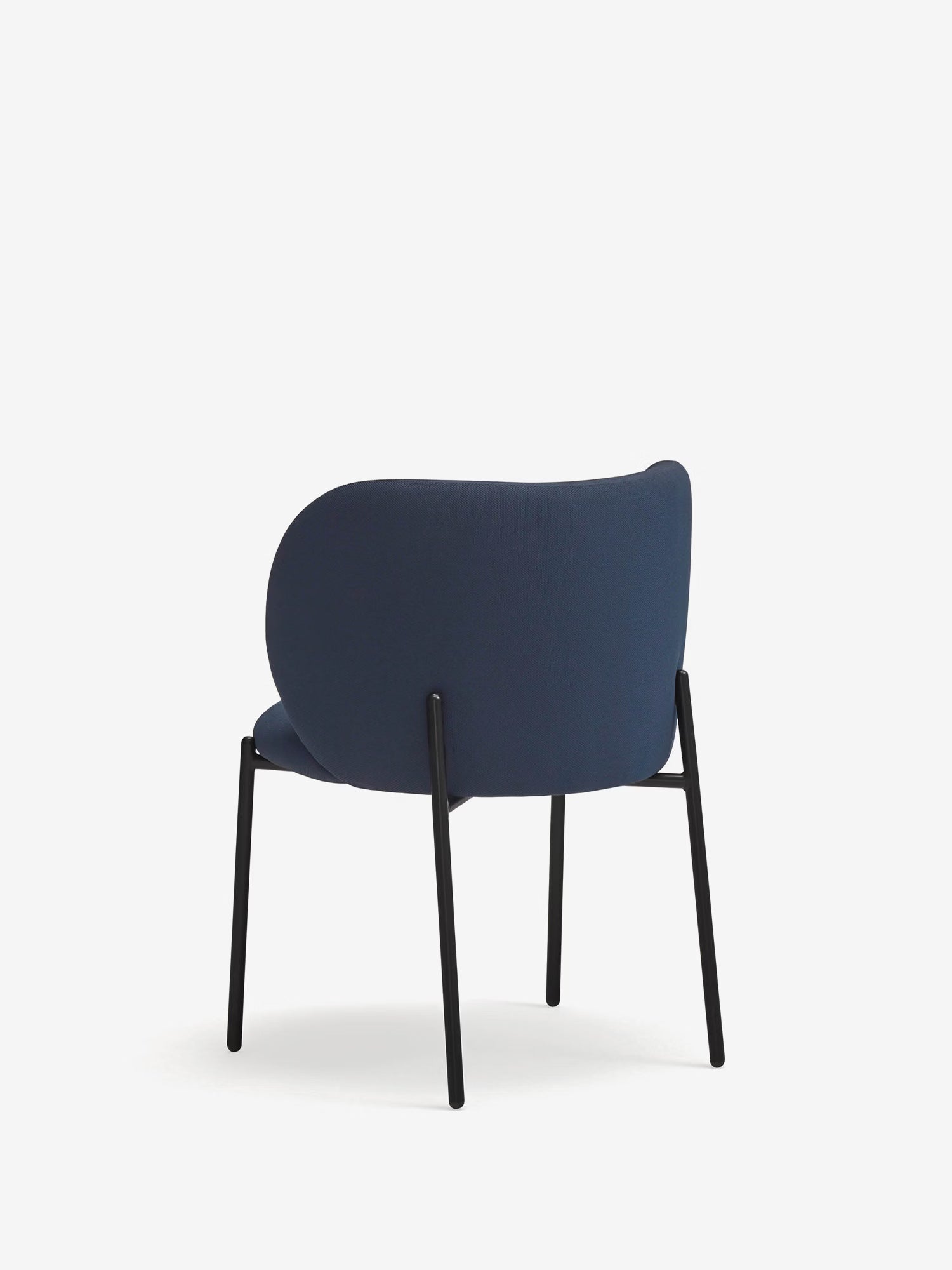 Mogi Chaise rembourrée en tissu recyclé certifié Oeko-tex® avec pieds en métal noir
