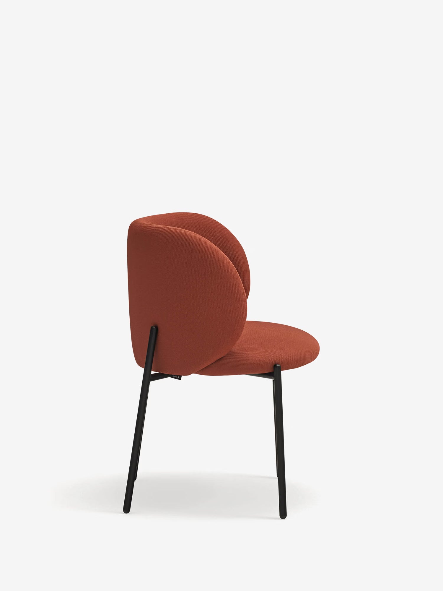 Mogi Chaise rembourrée en tissu recyclé certifié Oeko-tex® avec pieds en métal noir