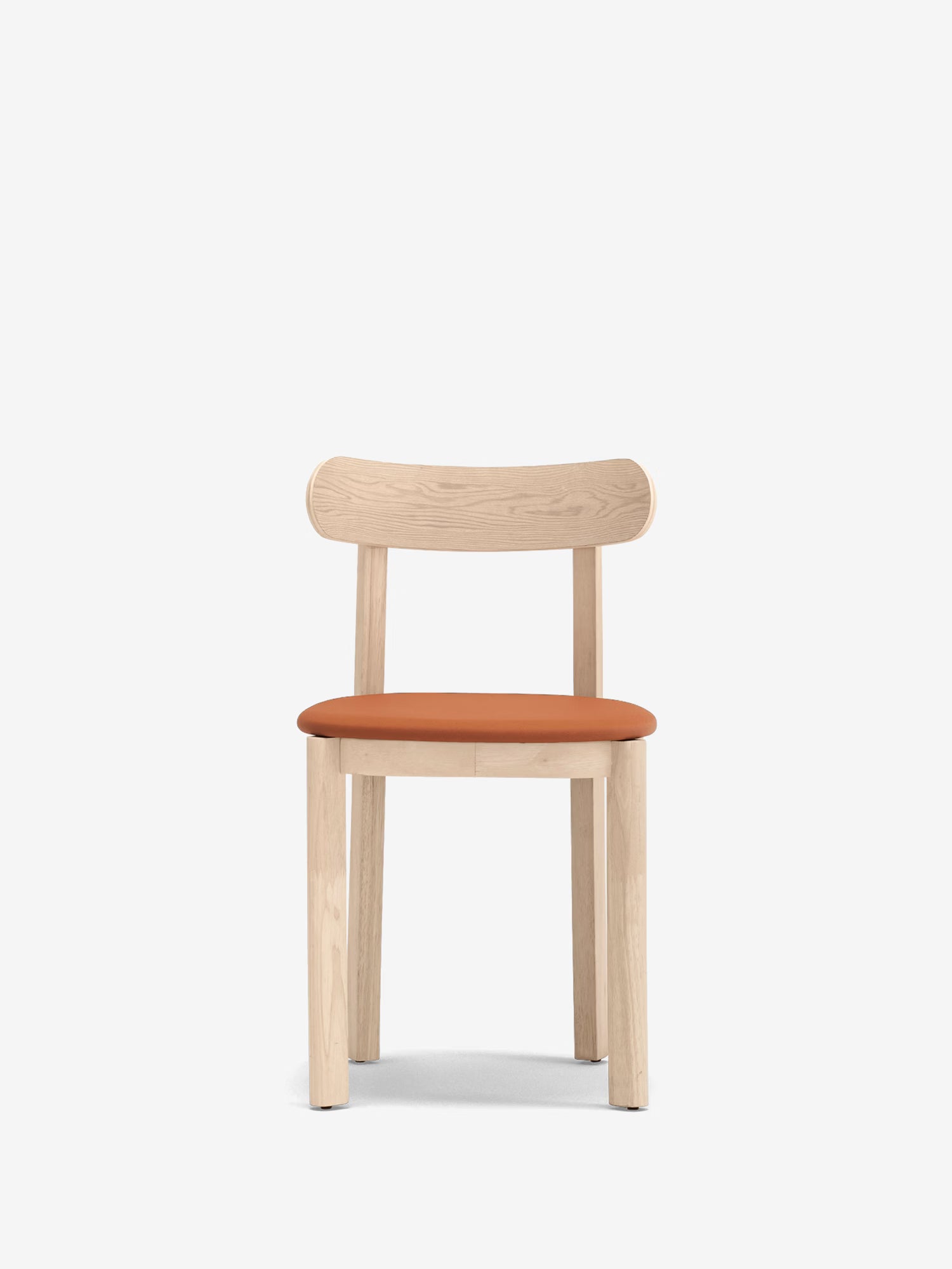 Nara Chaise en frêne et bois massif avec assise rembourrée en cuir vegan