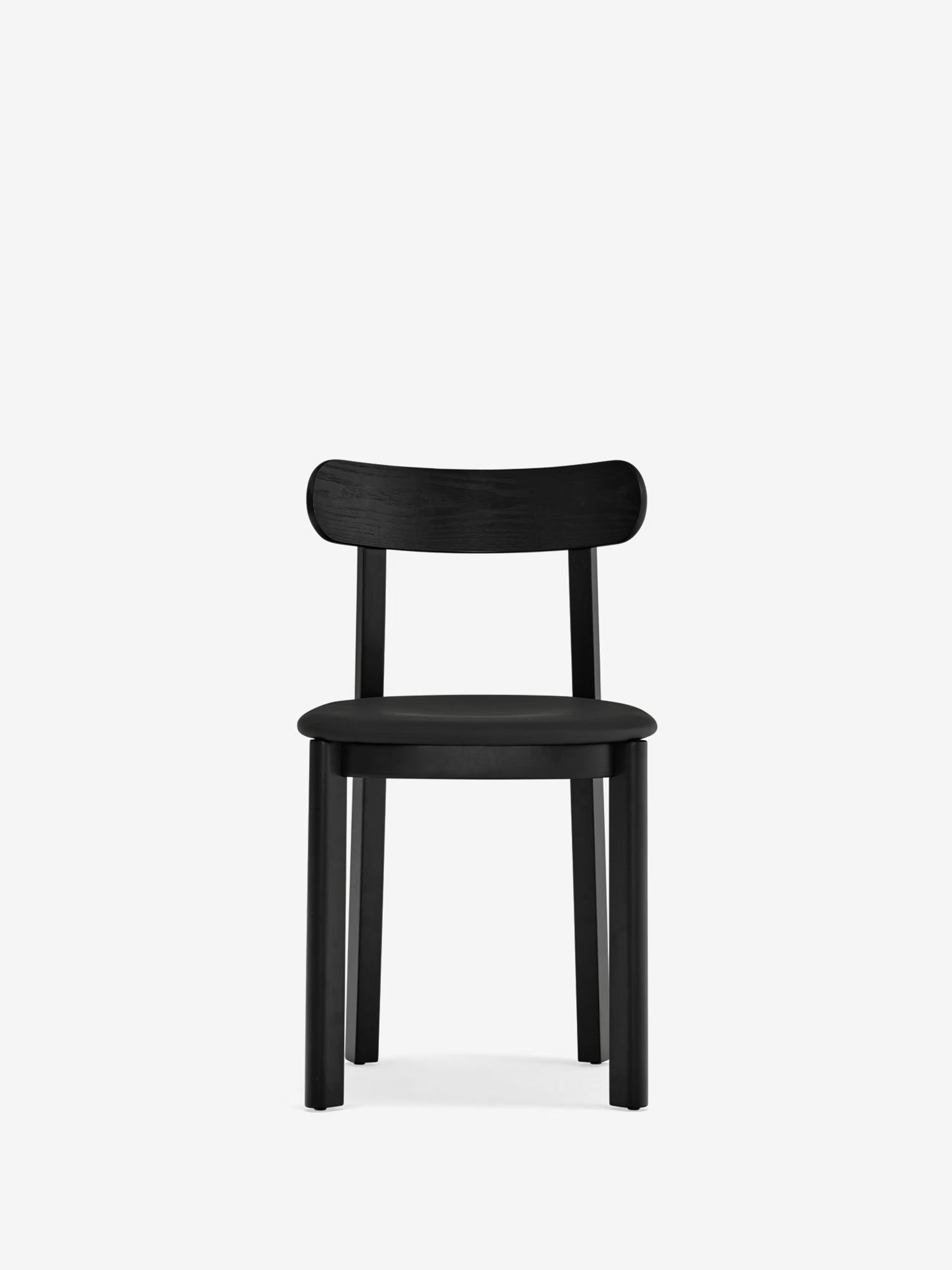 Nara Chaise en frêne et bois massif avec assise rembourrée en cuir vegan
