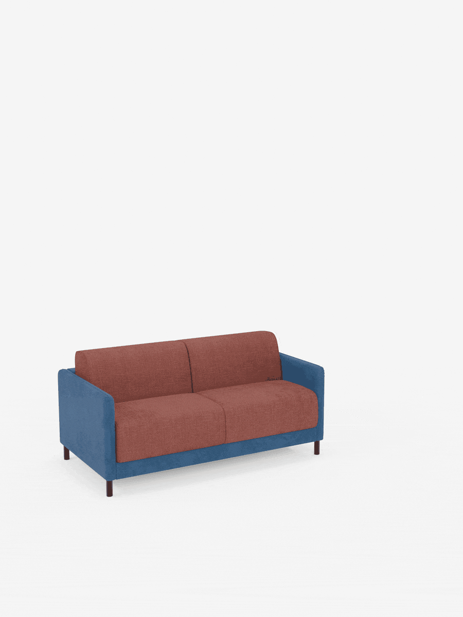 Narciso divano letto 2 e 3 posti materasso alto 18 cm - bicolore cuoio - panna in microfibra e ciniglia impermeabile