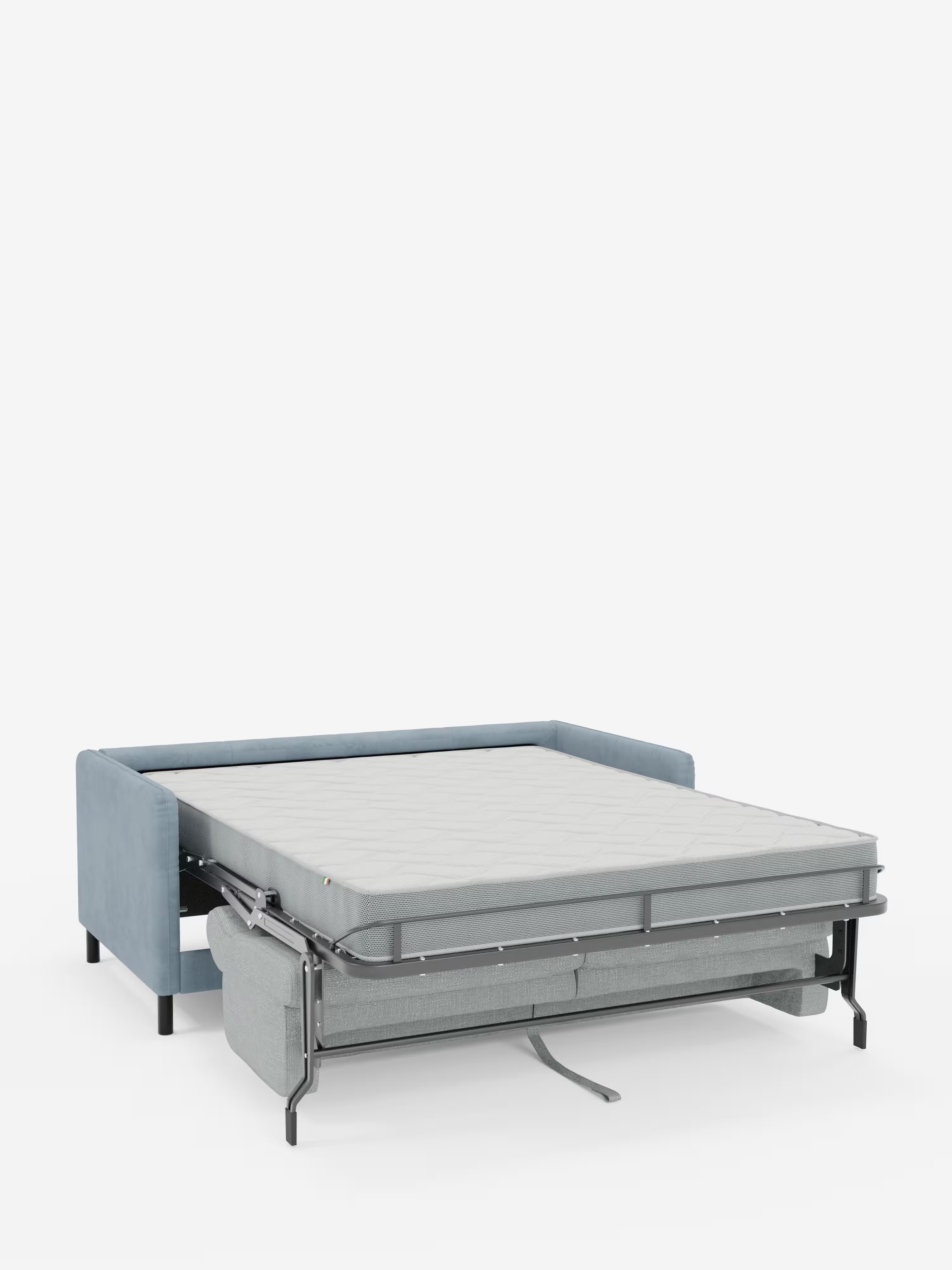 Narciso divano letto 2 e 3 posti materasso alto 18 cm - bicolore cuoio - panna in microfibra e ciniglia impermeabile
