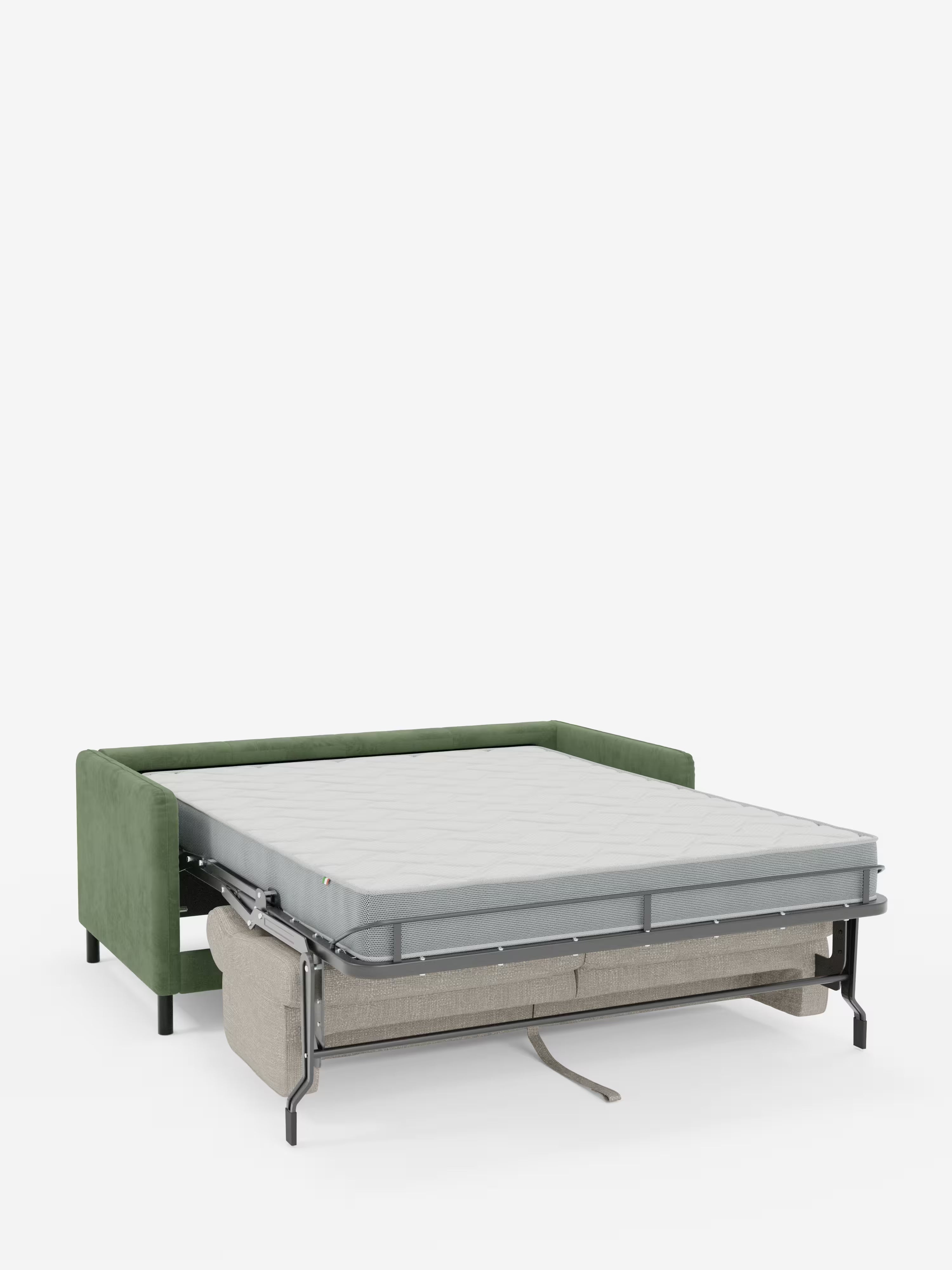 Narciso divano letto 2 e 3 posti materasso alto 18 cm - bicolore cuoio - panna in microfibra e ciniglia impermeabile