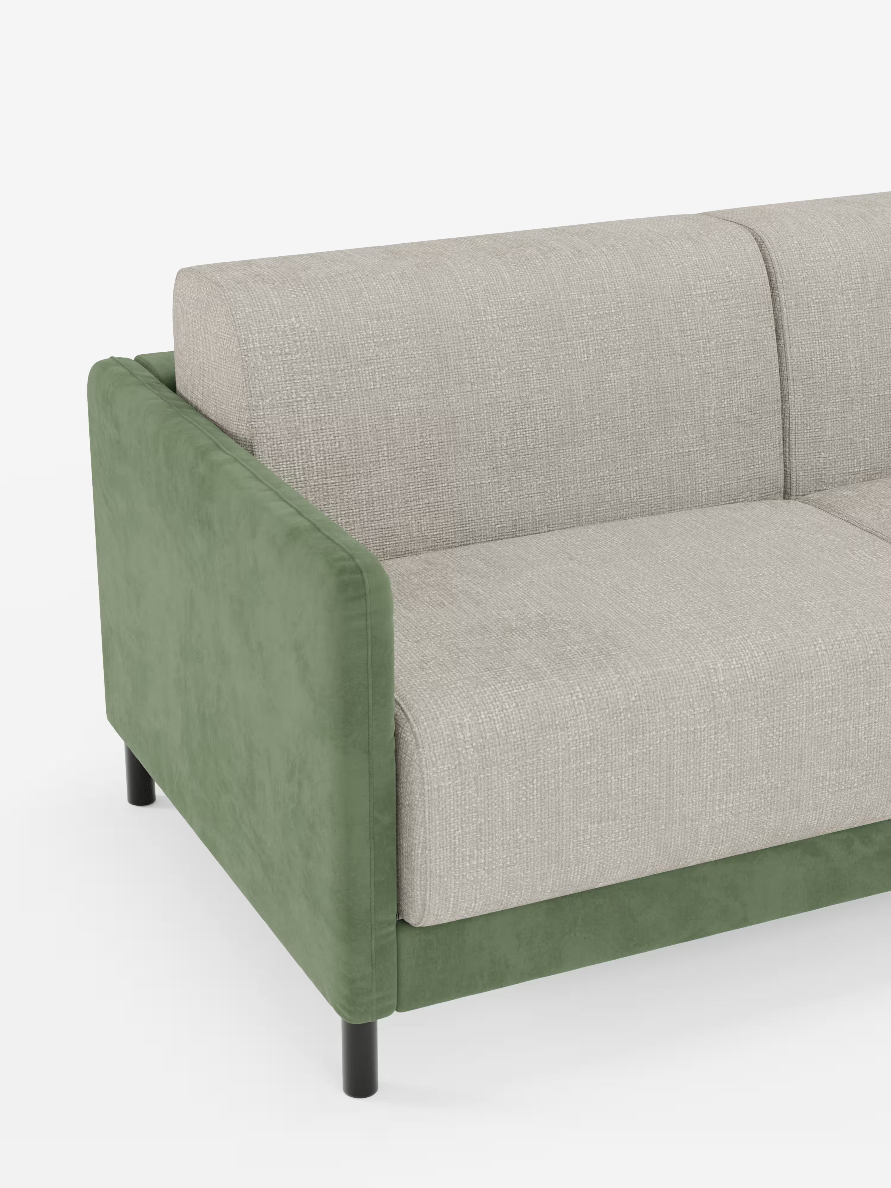 Narciso divano letto 2 e 3 posti materasso alto 18 cm - bicolore cuoio - panna in microfibra e ciniglia impermeabile