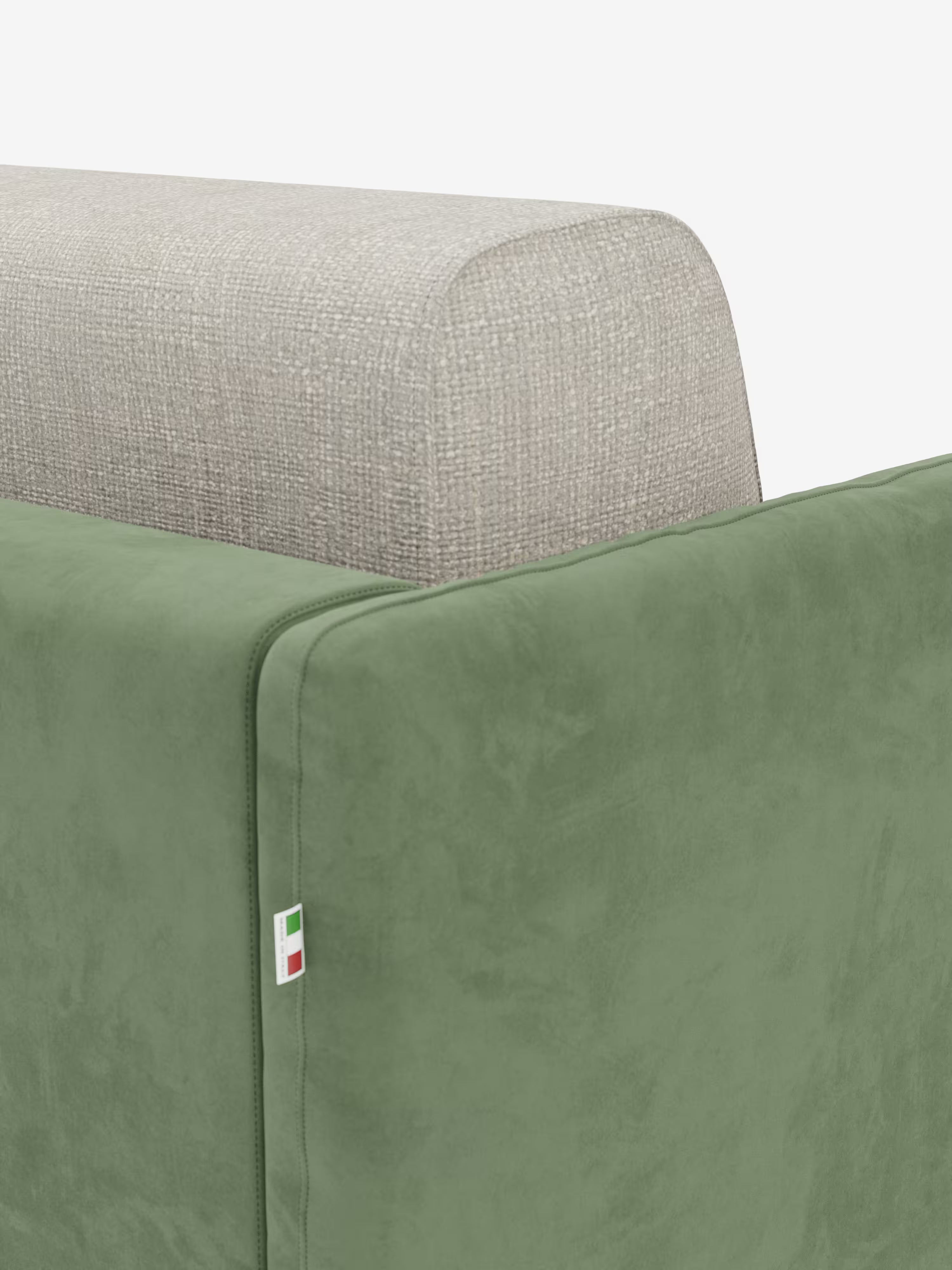 Narciso divano letto 2 e 3 posti materasso alto 18 cm - bicolore cuoio - panna in microfibra e ciniglia impermeabile