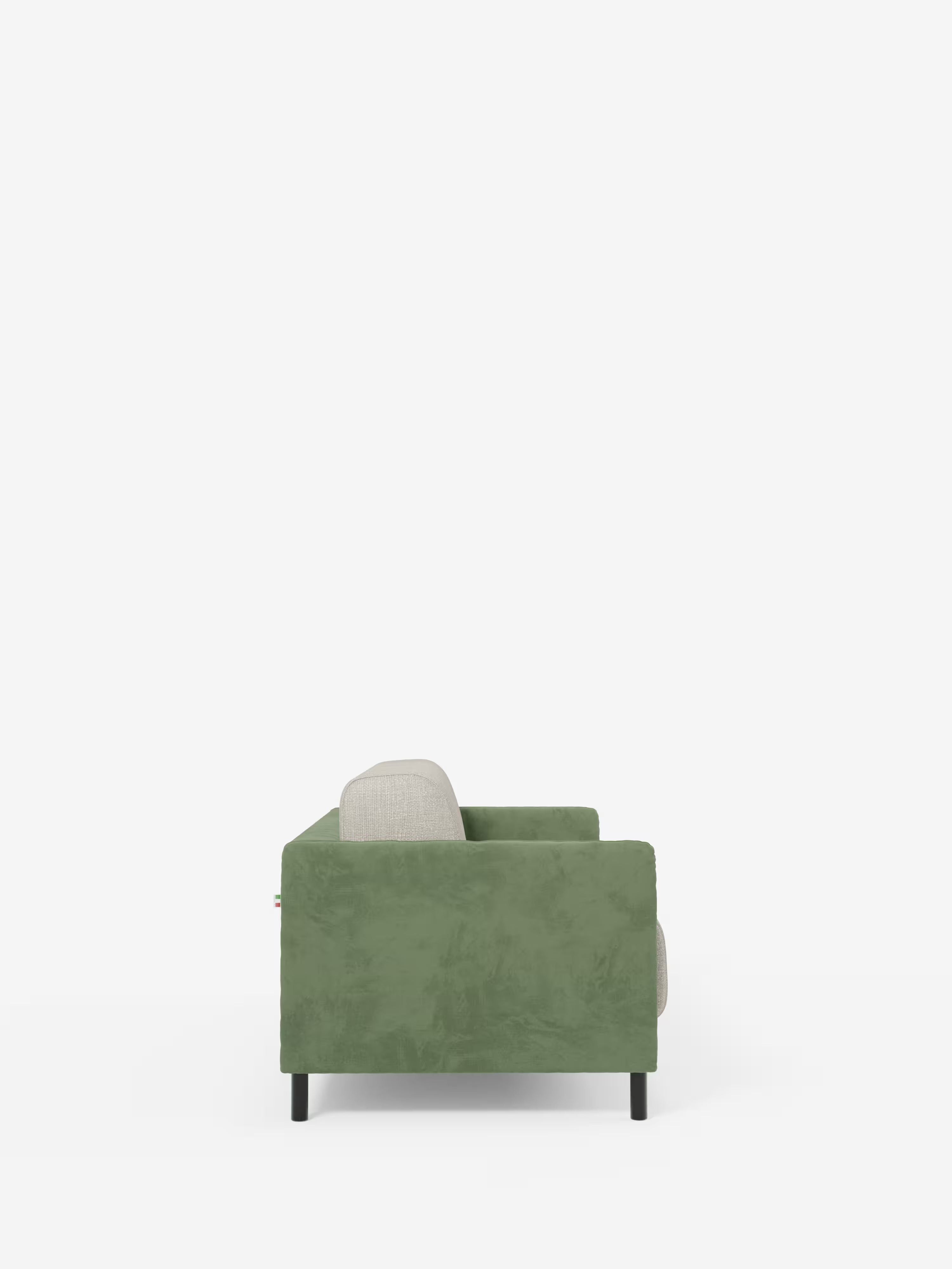 Narciso divano letto 2 e 3 posti materasso alto 18 cm - bicolore cuoio - panna in microfibra e ciniglia impermeabile