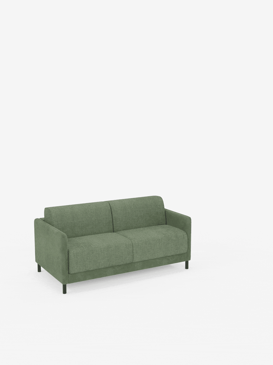 Narciso divano letto 2 e 3 posti materasso alto 18 cm - bicolore cuoio - panna in microfibra e ciniglia impermeabile
