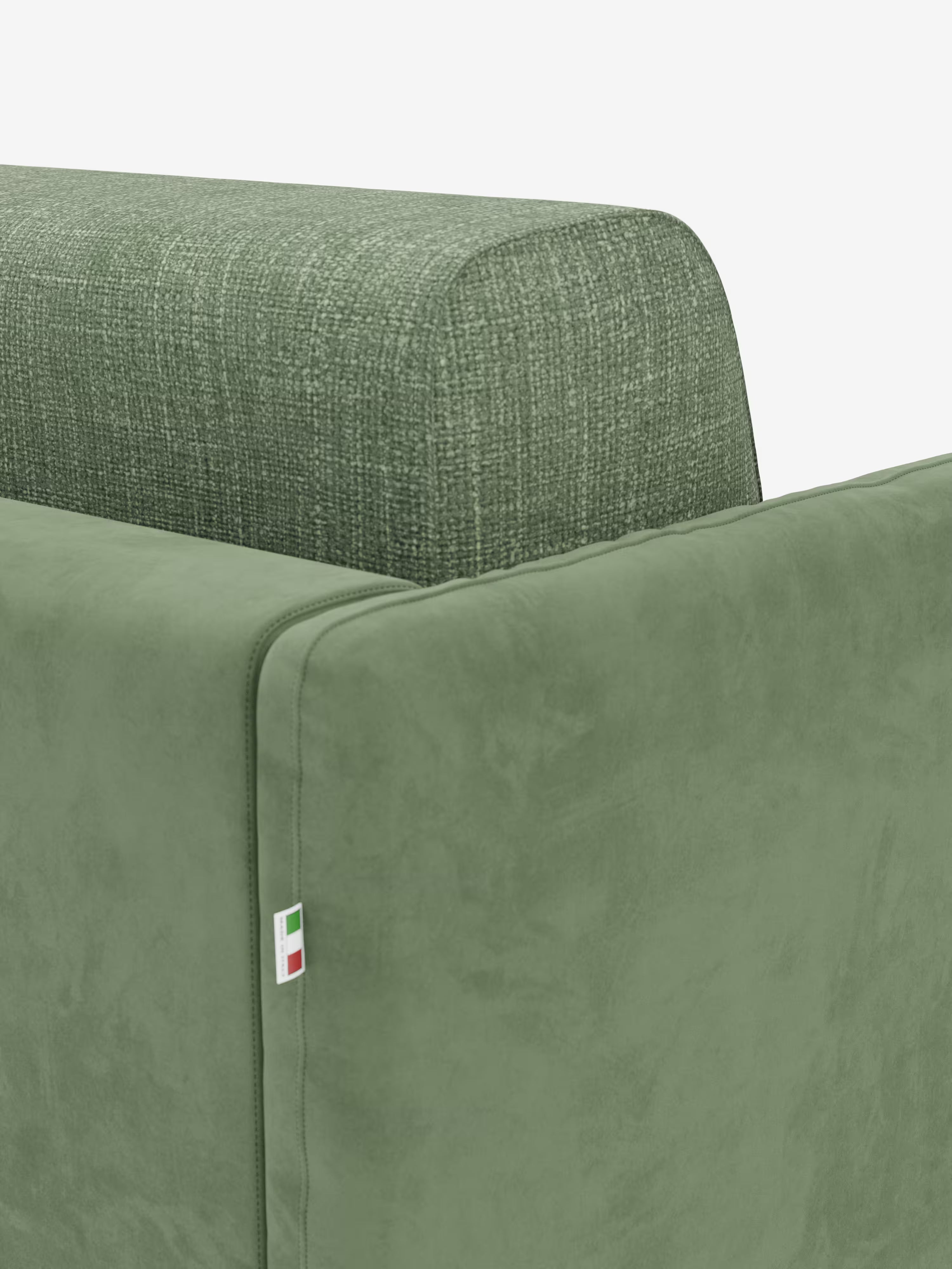 Narciso divano letto 2 e 3 posti materasso alto 18 cm - bicolore cuoio - panna in microfibra e ciniglia impermeabile