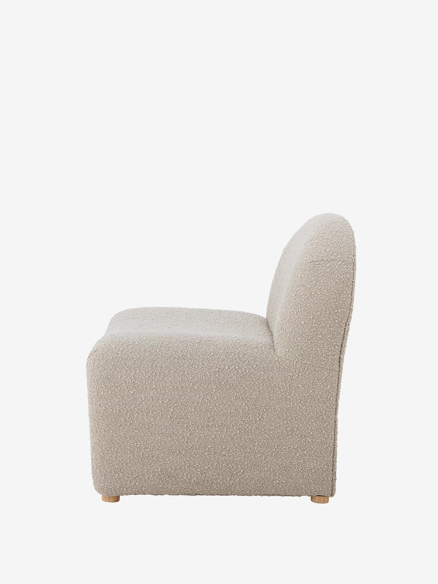 Neel Poltroncina lounge in tessuto bouclé color Naturale bianco sporco - struttura in legno FSC®