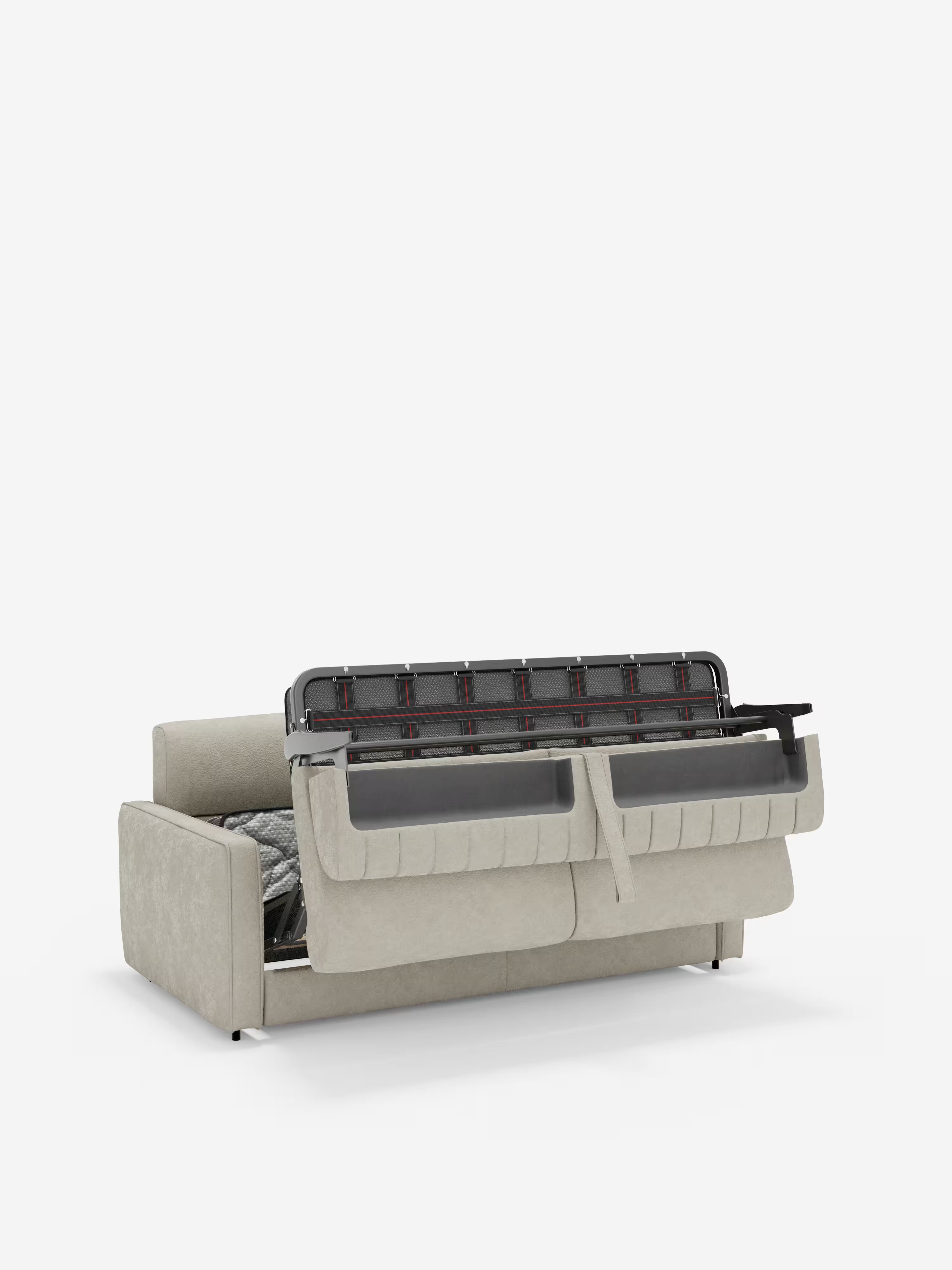 Nivon divano letto moderno 2 e 3 posti - materasso H16 cm e poggiatesta regolabili in tessuto smacchiabile