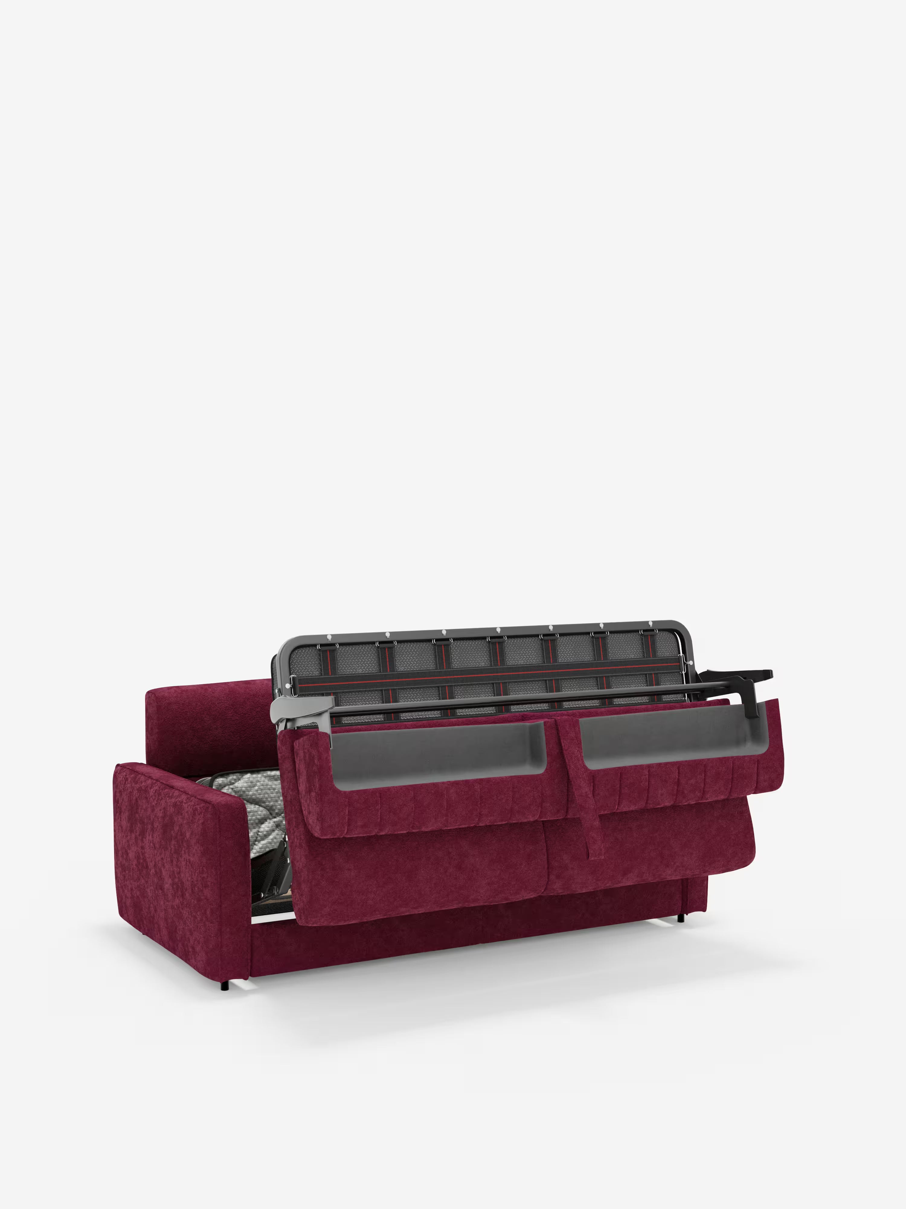 Nivon divano letto moderno 2 e 3 posti - materasso H16 cm e poggiatesta regolabili in tessuto smacchiabile