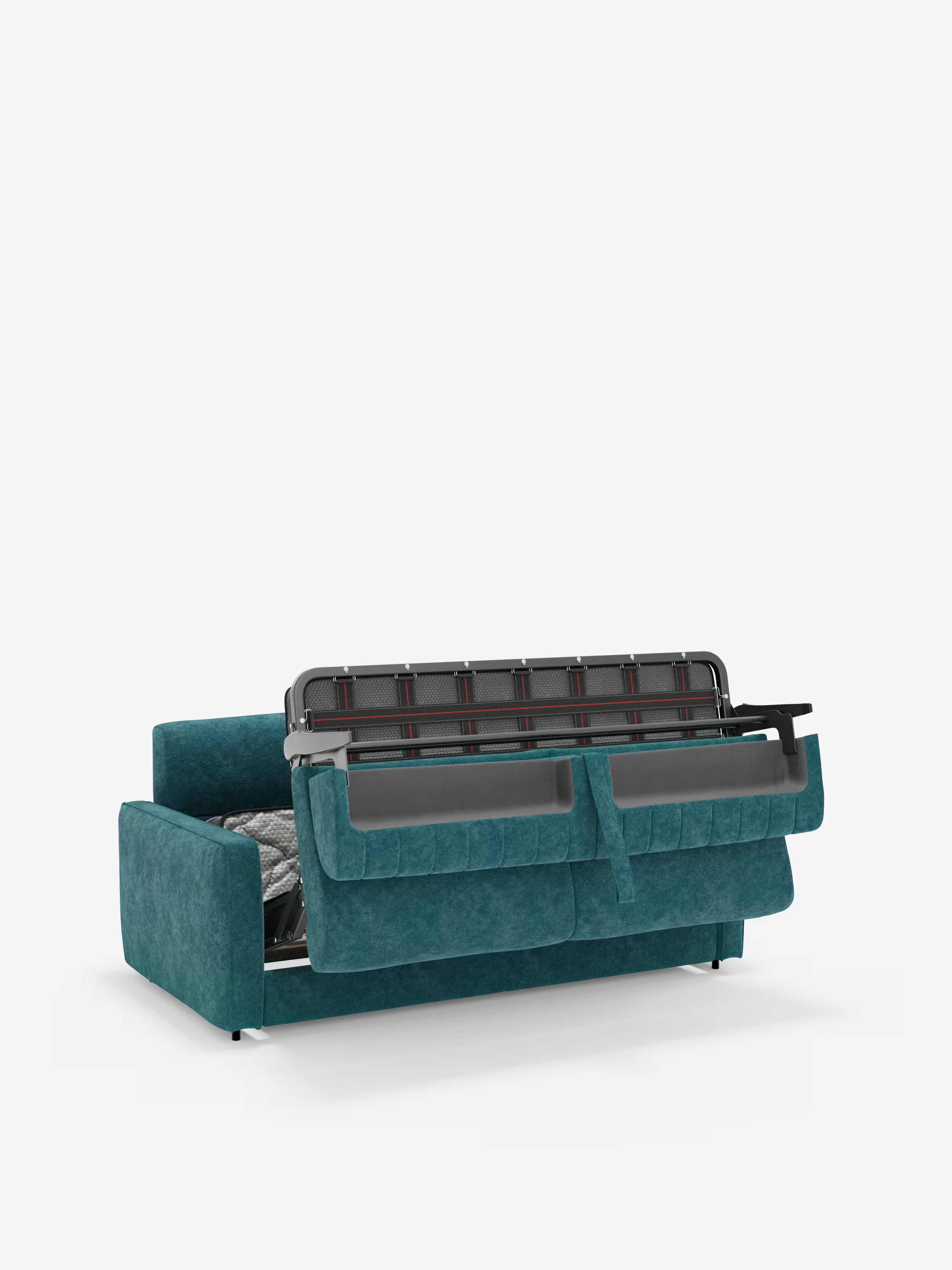 Nivon divano letto moderno 2 e 3 posti - materasso H16 cm e poggiatesta regolabili in tessuto smacchiabile