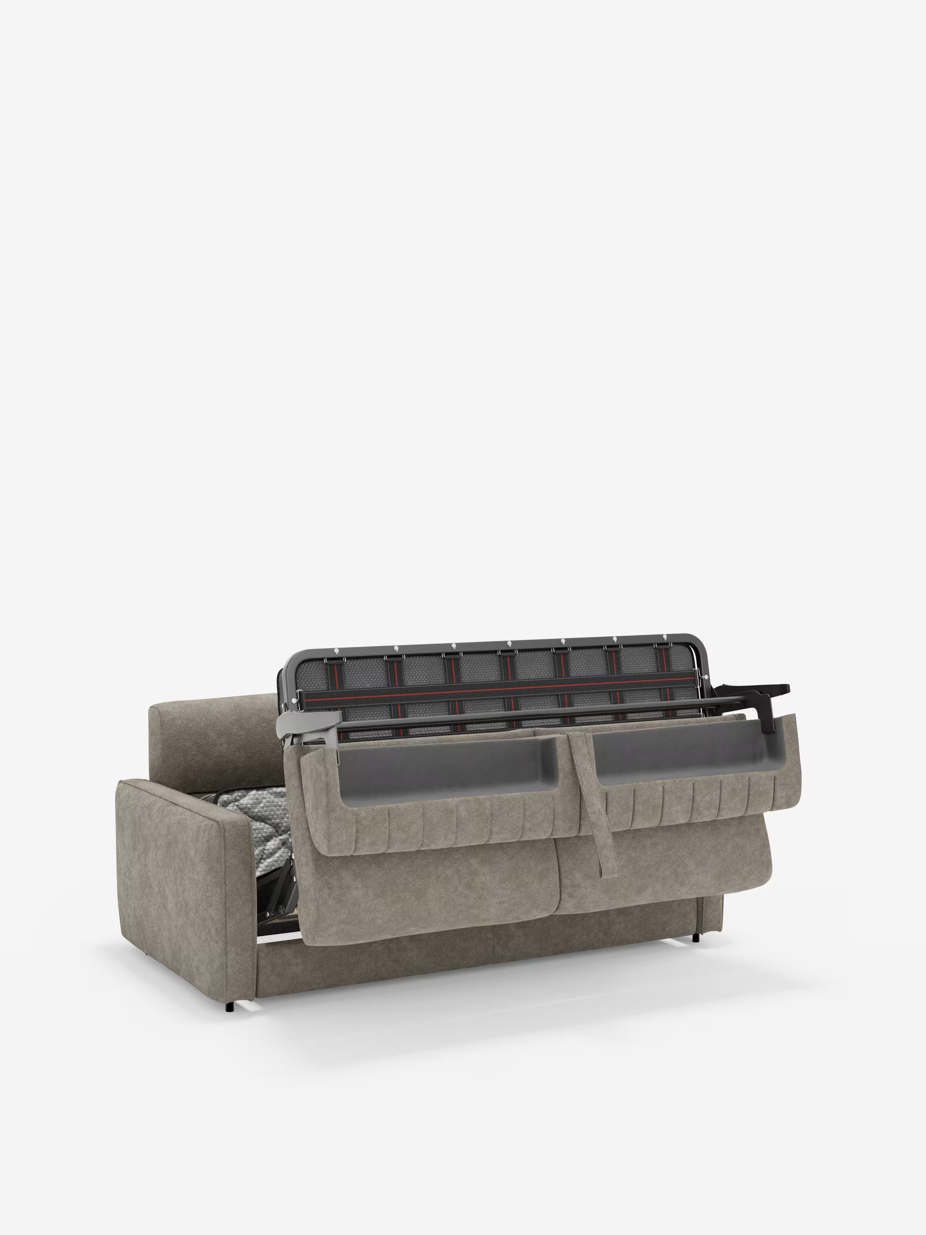 Nivon divano letto moderno 2 e 3 posti - materasso H16 cm e poggiatesta regolabili in tessuto smacchiabile