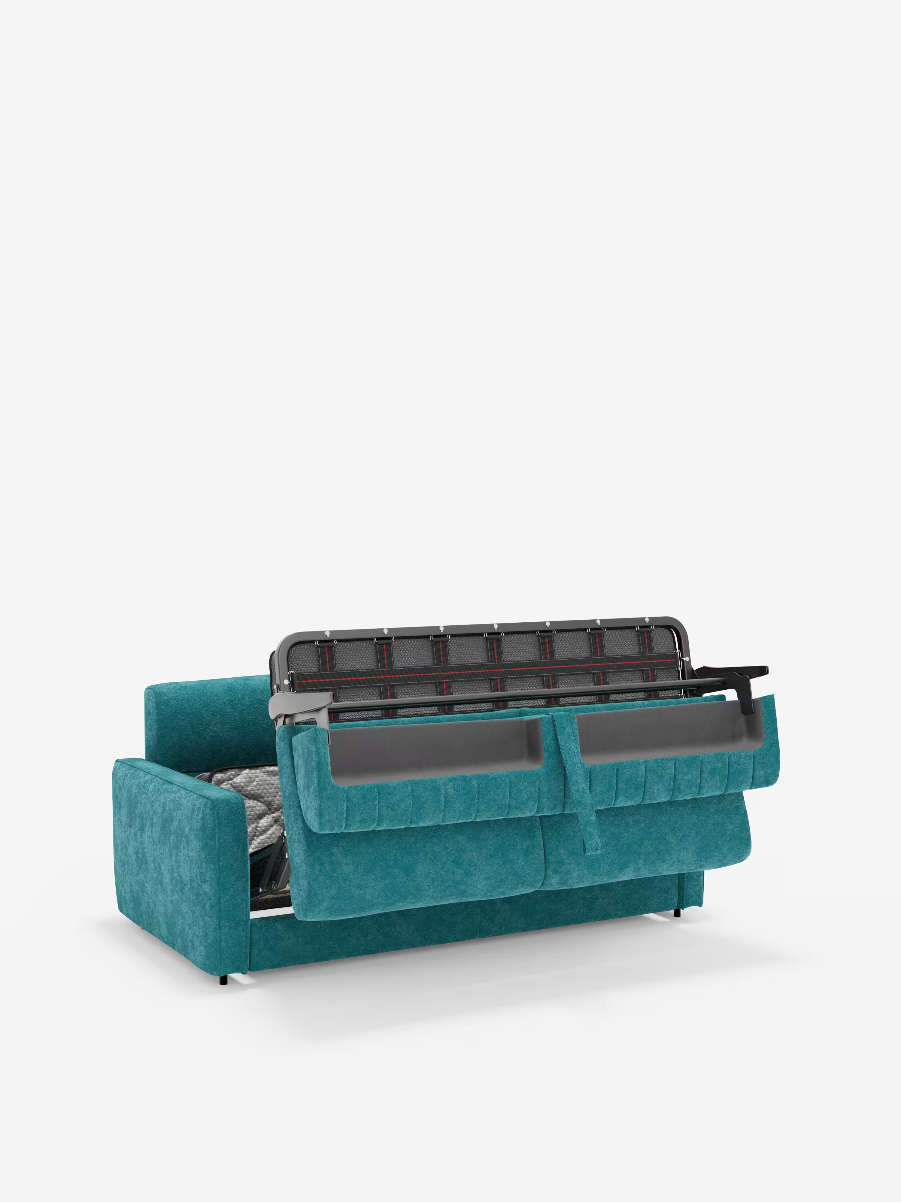 Nivon divano letto moderno 2 e 3 posti - materasso H16 cm e poggiatesta regolabili in tessuto smacchiabile