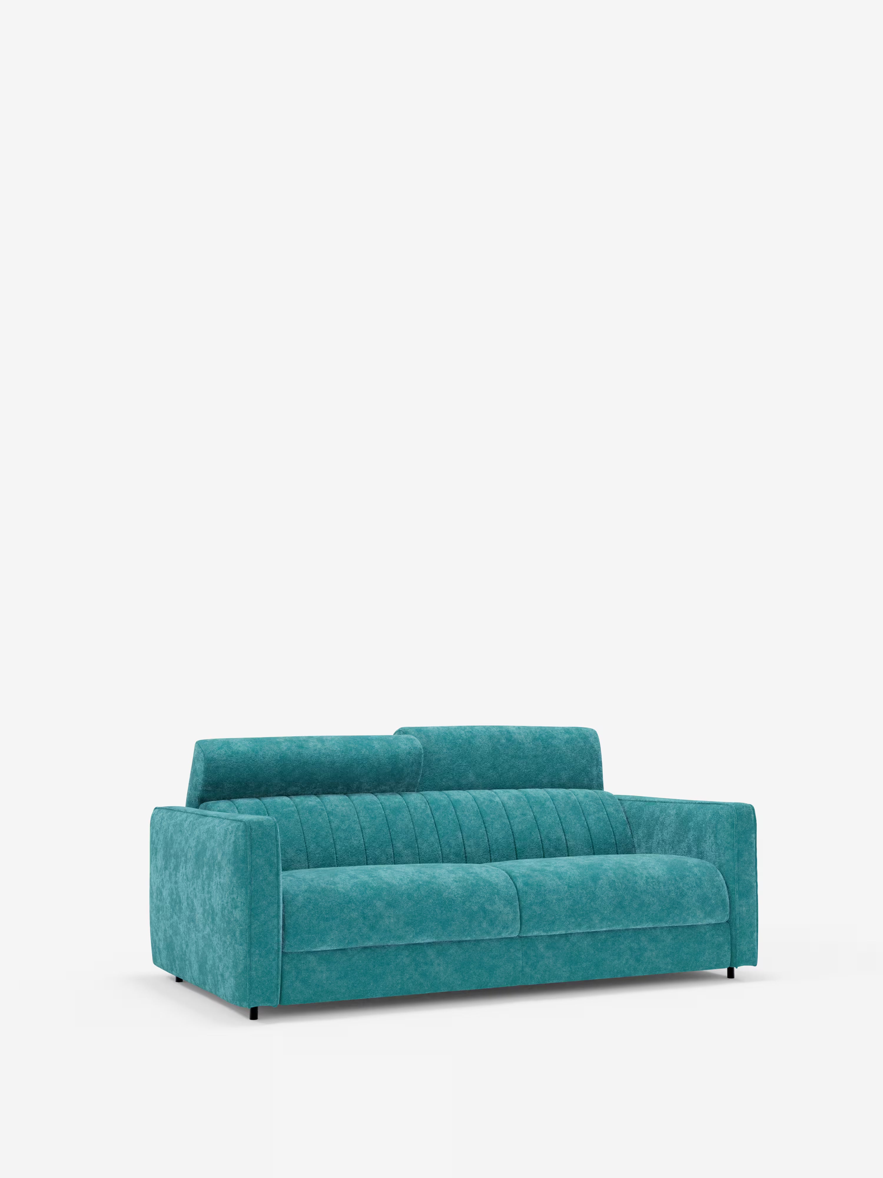 Nivon divano letto moderno 2 e 3 posti - materasso H16 cm e poggiatesta regolabili in tessuto smacchiabile