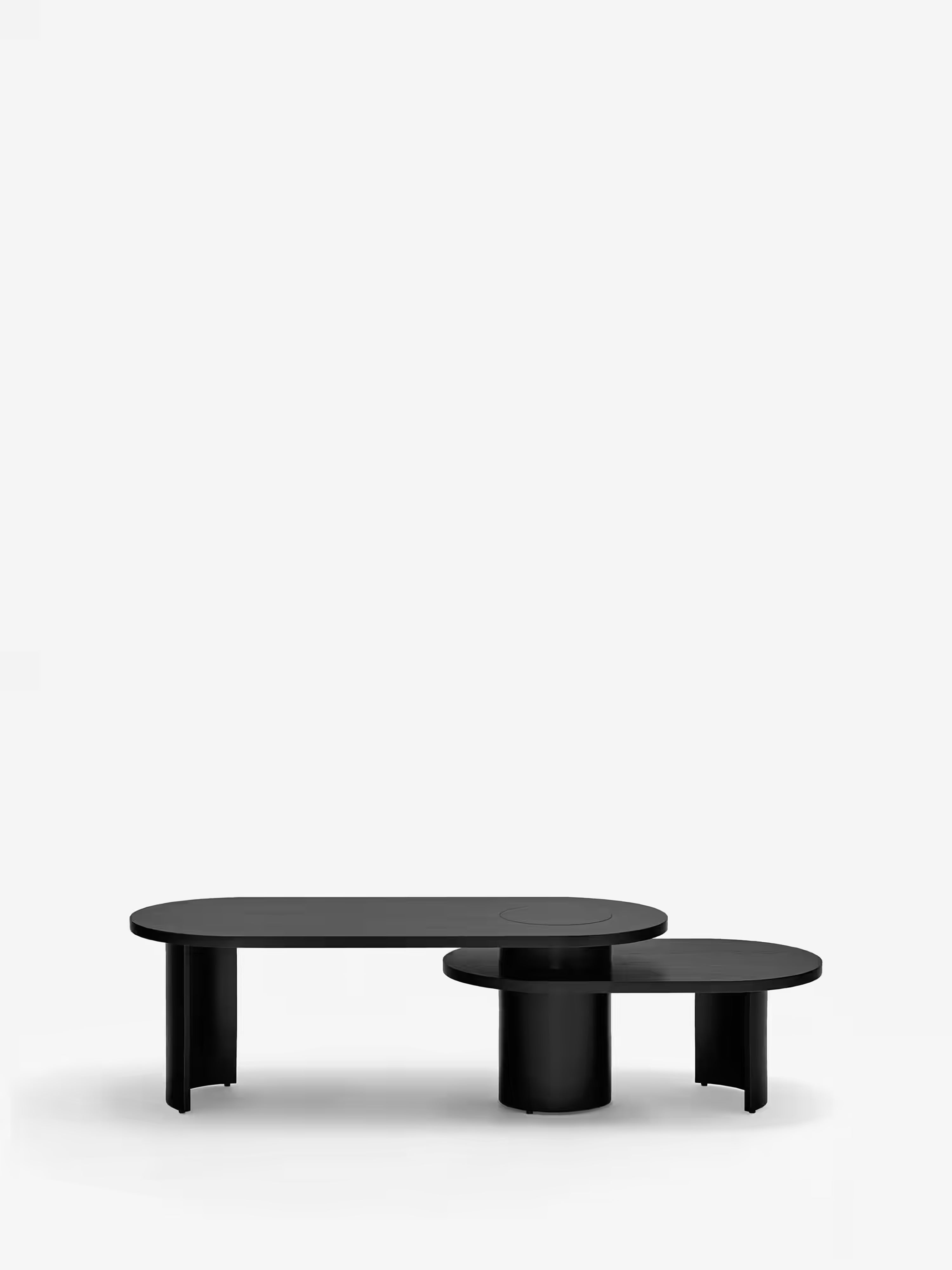 Nori Ovaler Design-Couchtisch mit zwei Ebenen - 120 cm