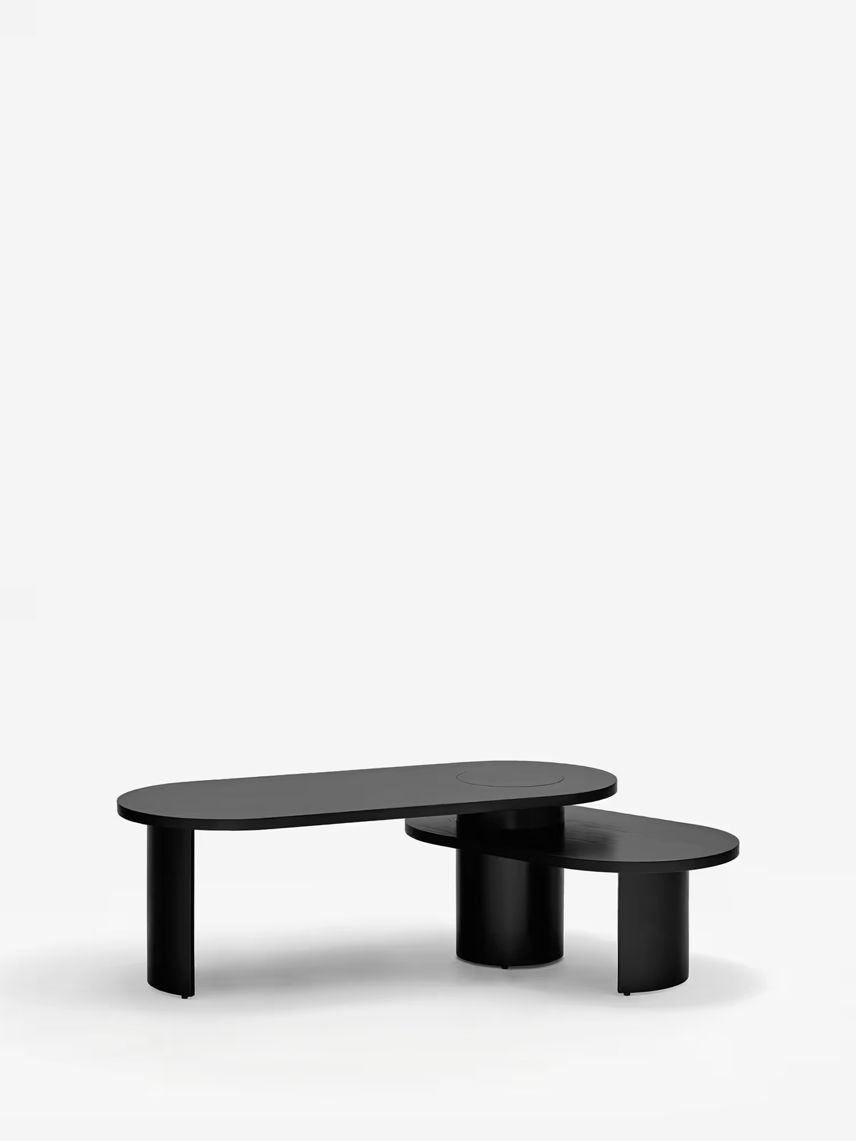 Nori Ovaler Design-Couchtisch mit zwei Ebenen - 120 cm