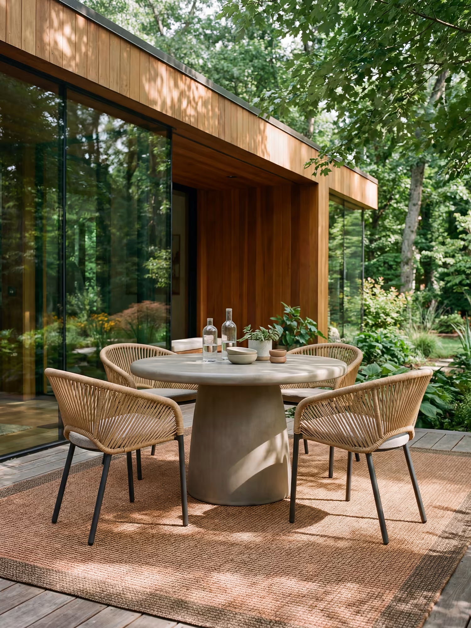 Novella Silla de exterior de aluminio beige con cojín acolchado color arena