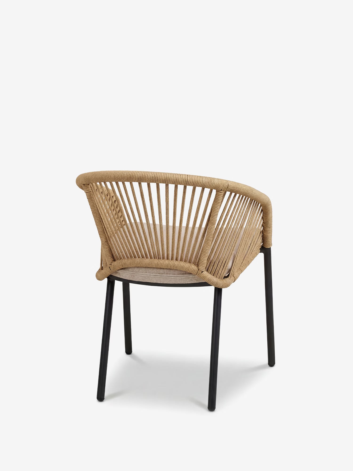 Novella Silla de exterior de aluminio beige con cojín acolchado color arena